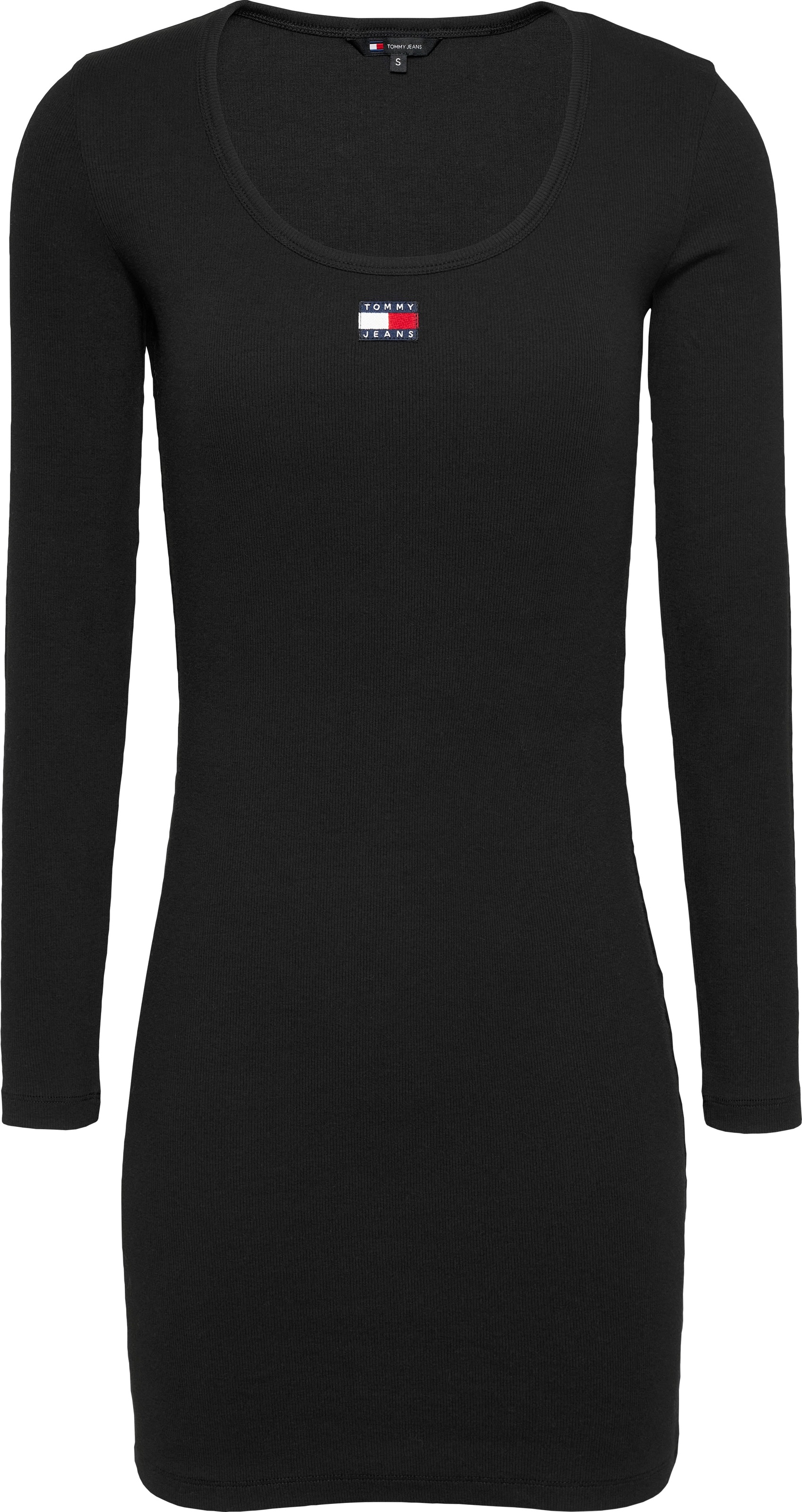 Tommy Jeans Jerseykleid »TJW BADGE RIB BODYCON DRESS EXT«, mit gerippter Struktur, Logo-Badge