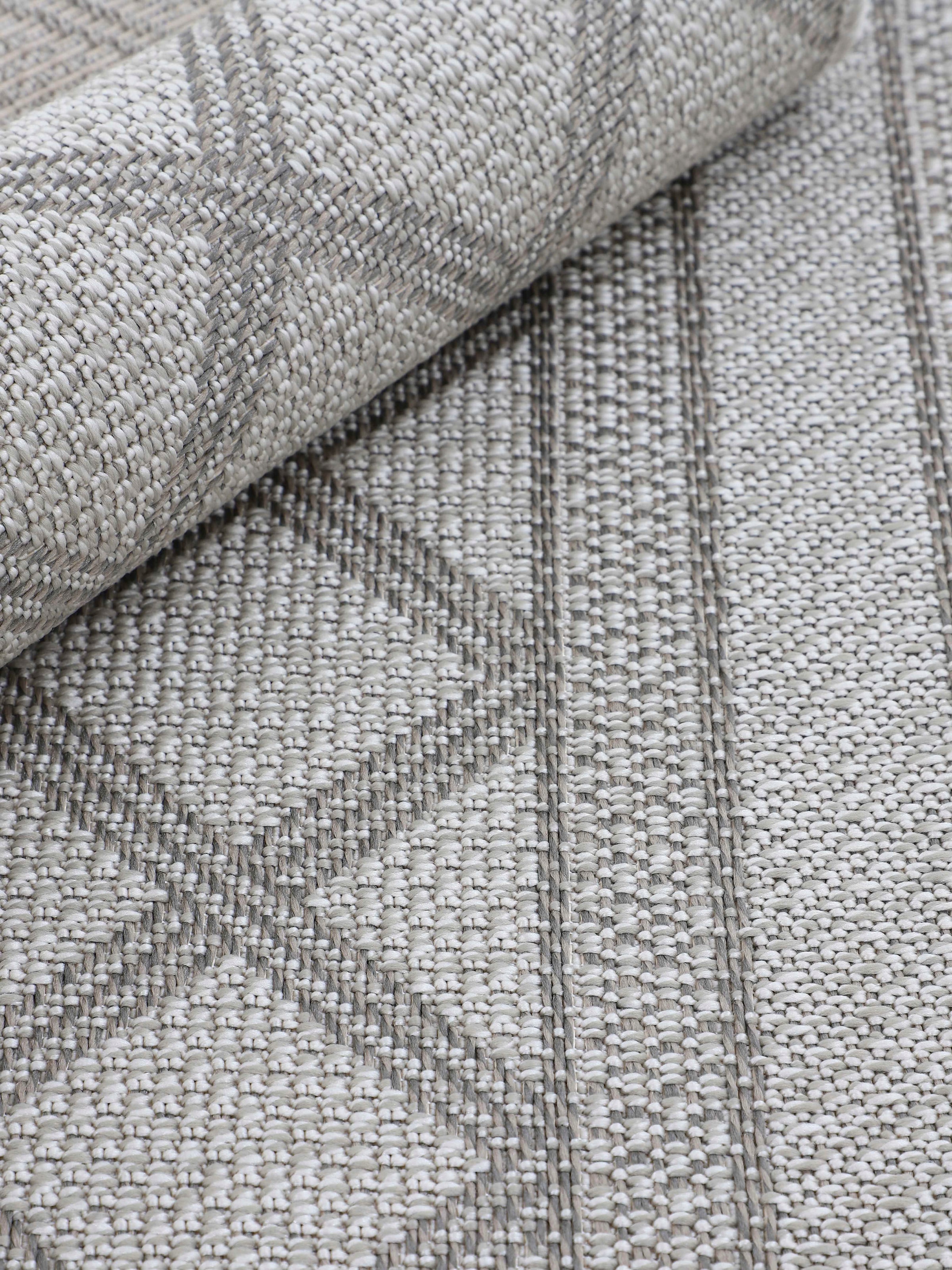 carpetfine Teppich »Boho 104«, rund, 4 mm Höhe, robustes Flachgewebe, Sisal Optik, UV-beständig, Außenbereich