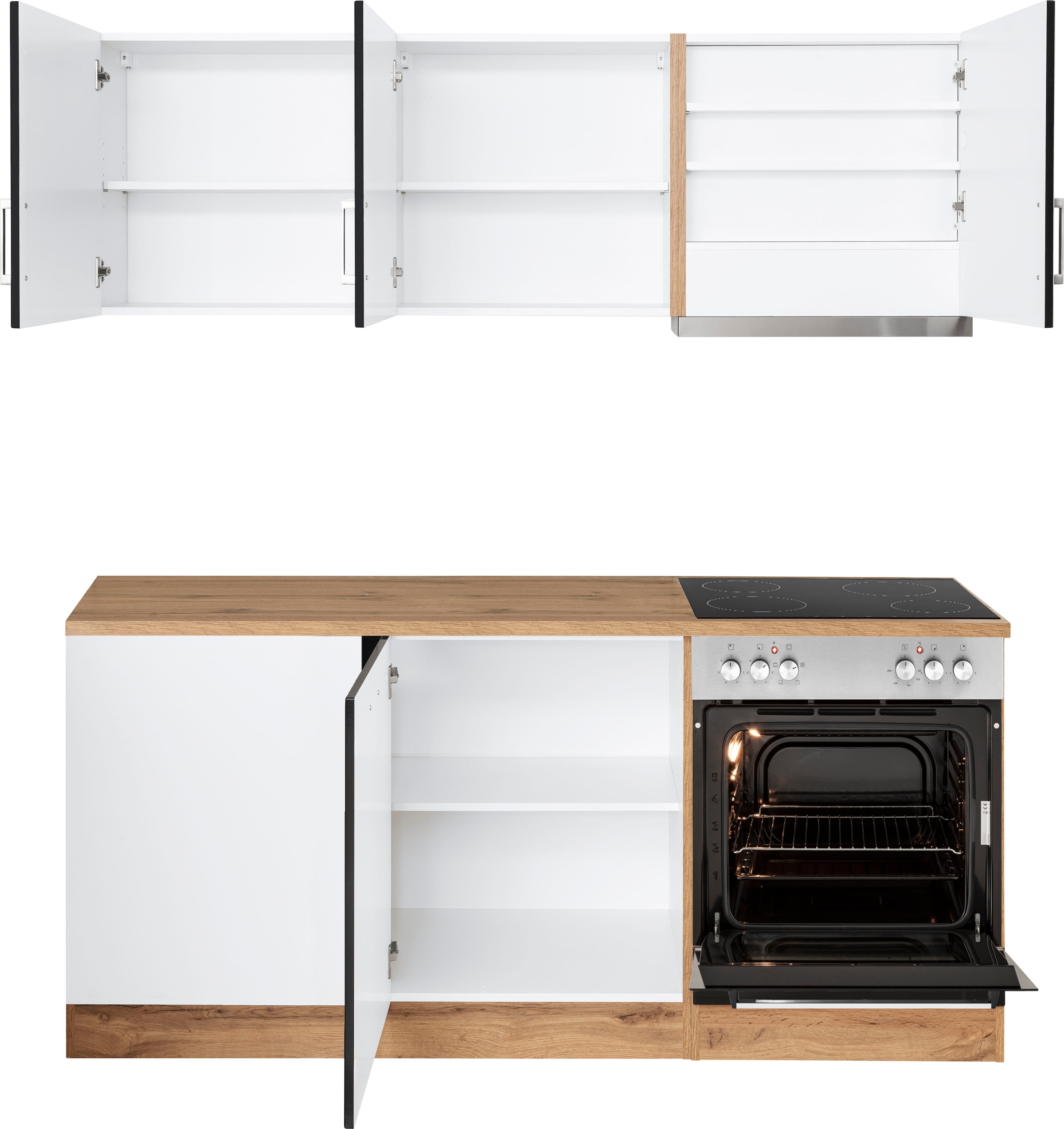 KOCHSTATION Winkelküche »KS-Tinnum«, mit E-Geräten, Stellbreite 240/180 cm