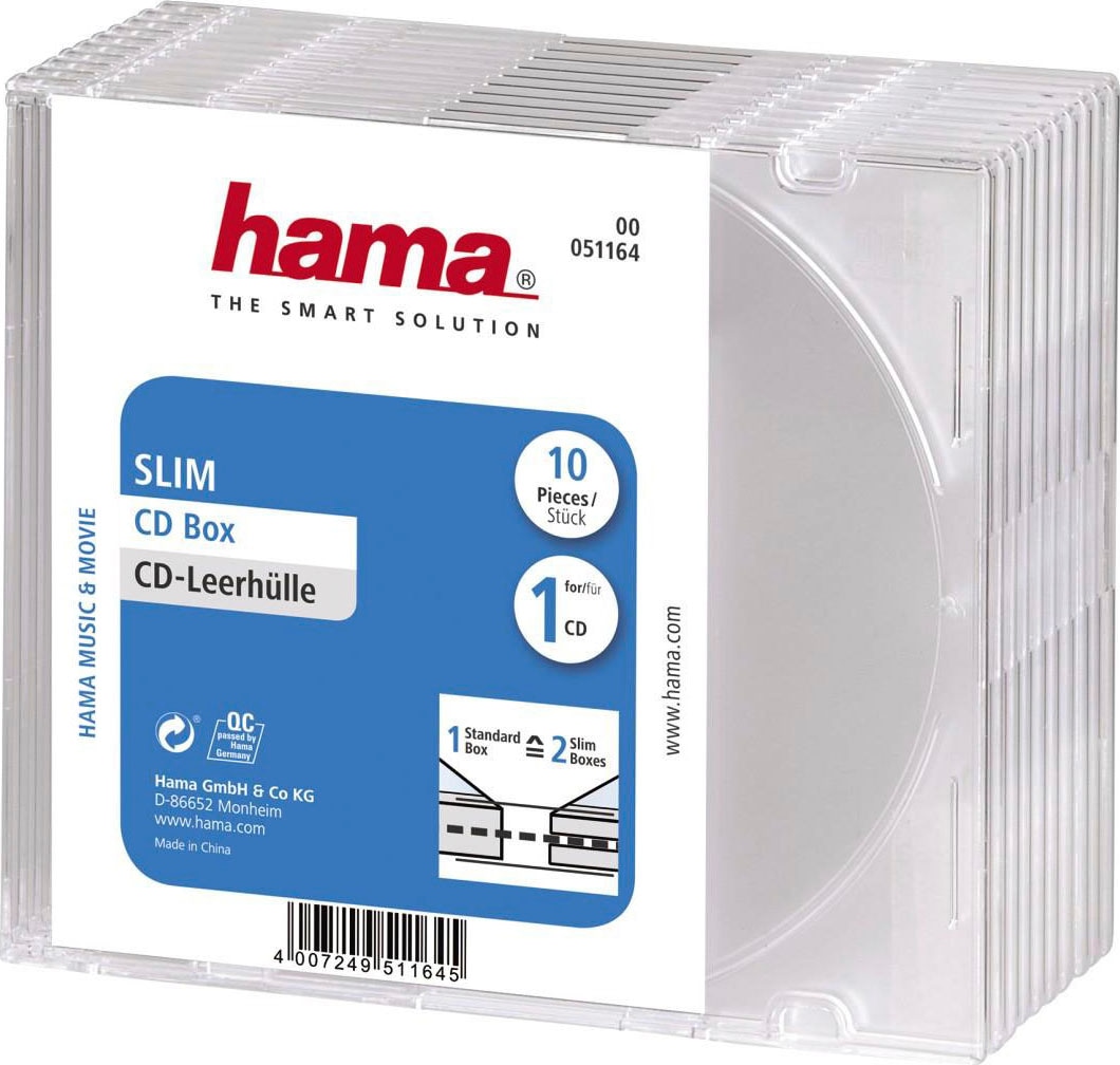 CD-Hülle »CD Leerhülle Slim, 10er-Pack, Transparent, Schutzhülle, Schutzcase«