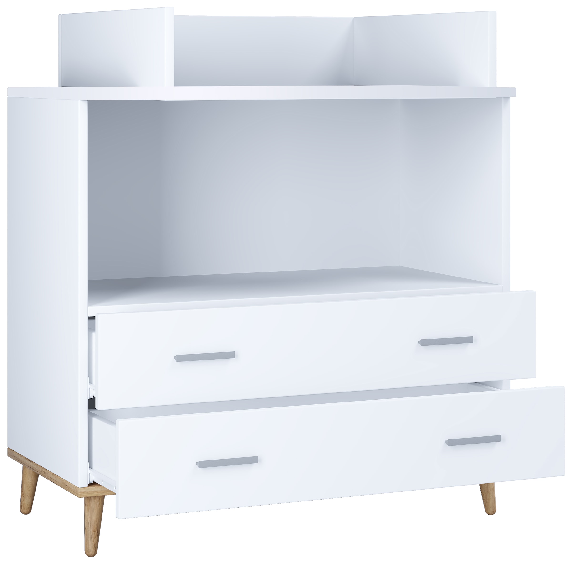 VCM Wickelkommode »Lindas«, Wickelregal mit Wickelaufsatz | Maße H. 93 x B. 80 x T. 49 | zwei Schubladen für Stauraum