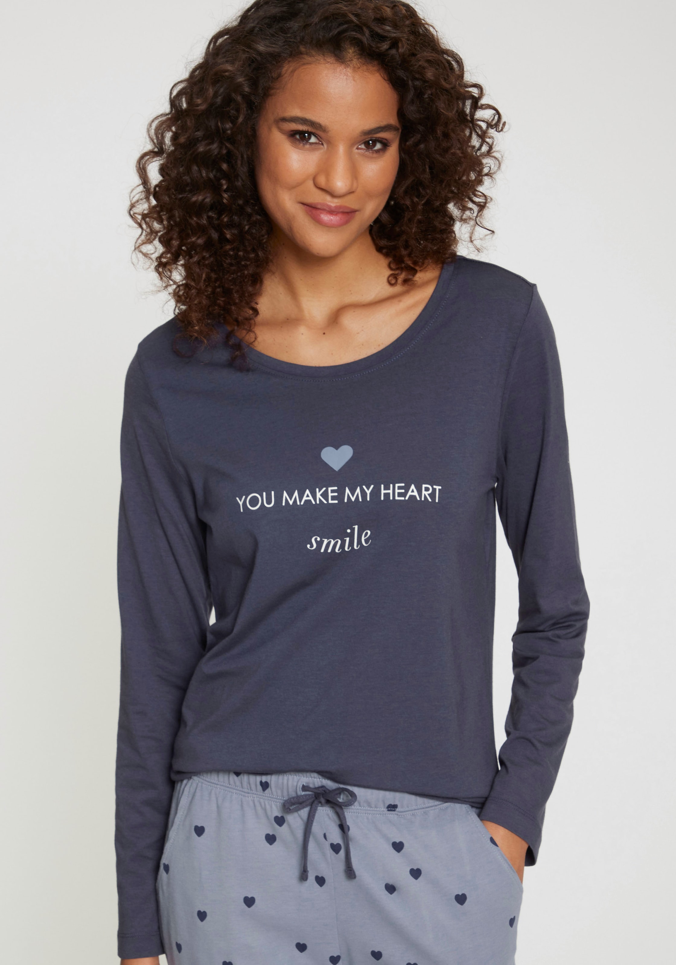 Vivance Dreams Pyjama 2 tlg. mit süßem Schrift-Aufdruck