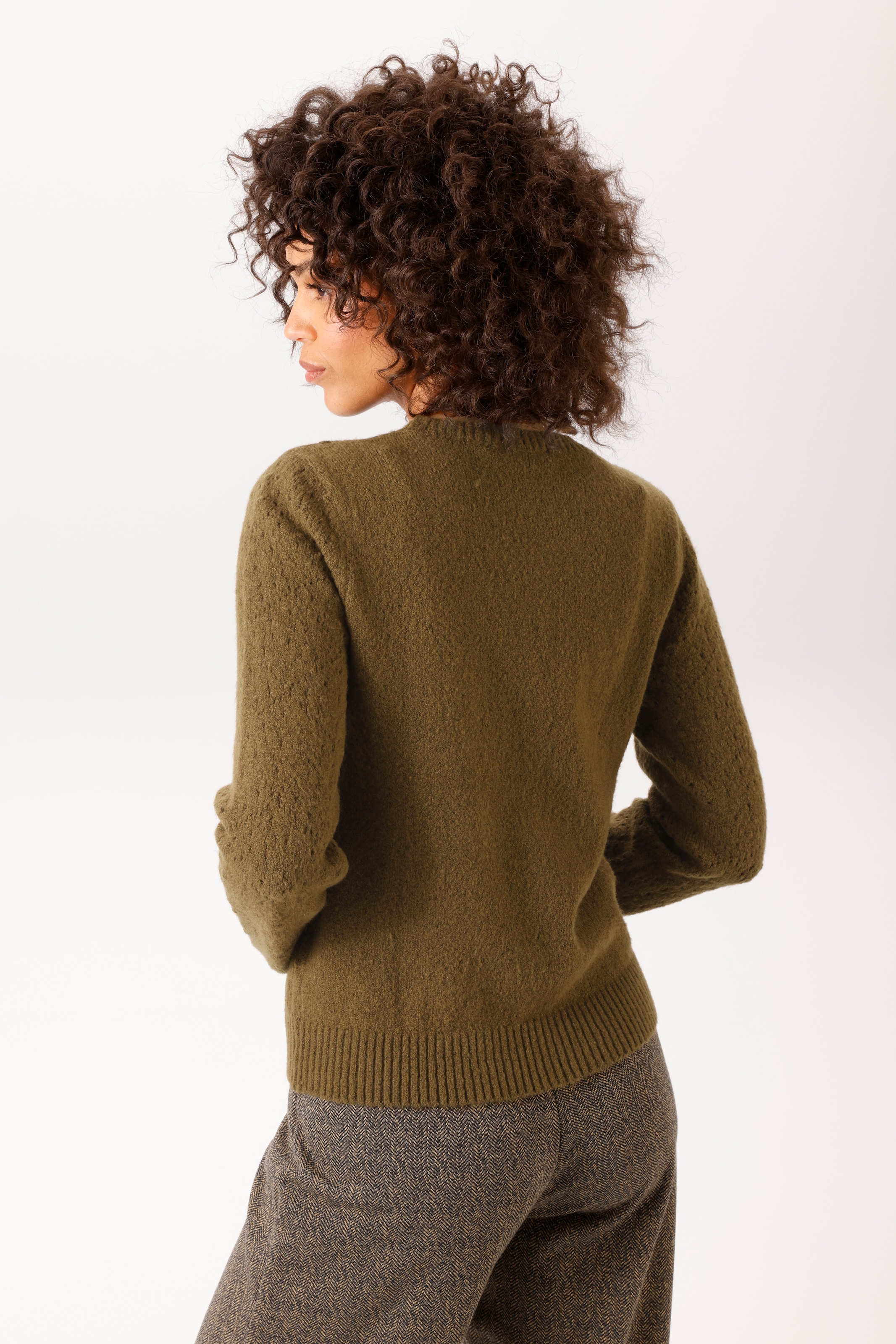 Aniston CASUAL Strickpullover im Ajour-Muster und kleinen, eingestrickten Quadraten- NEUE KOLLEKTION