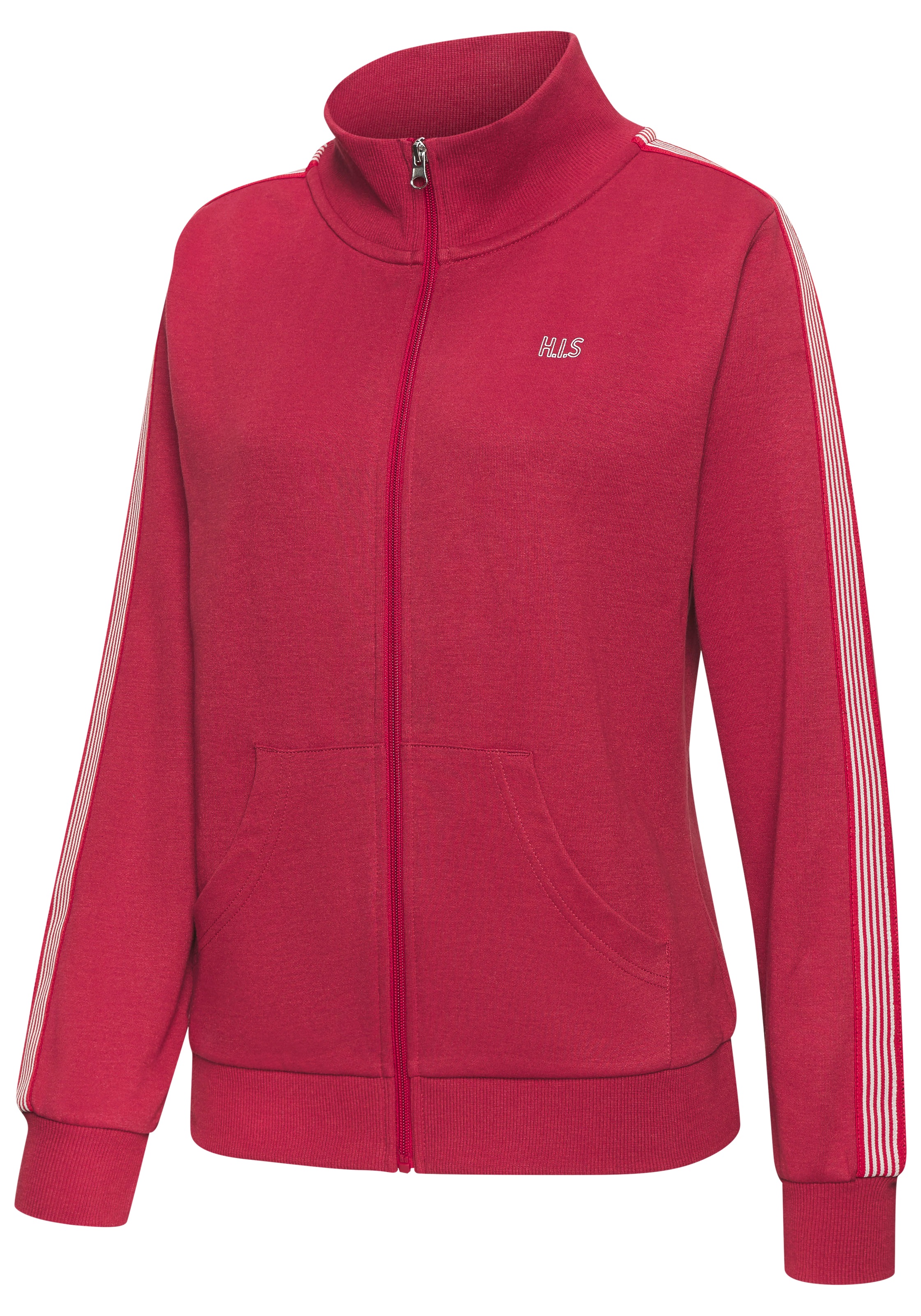 H.I.S Sweatjacke mit gestreiftem Tape an den Ärmeln
