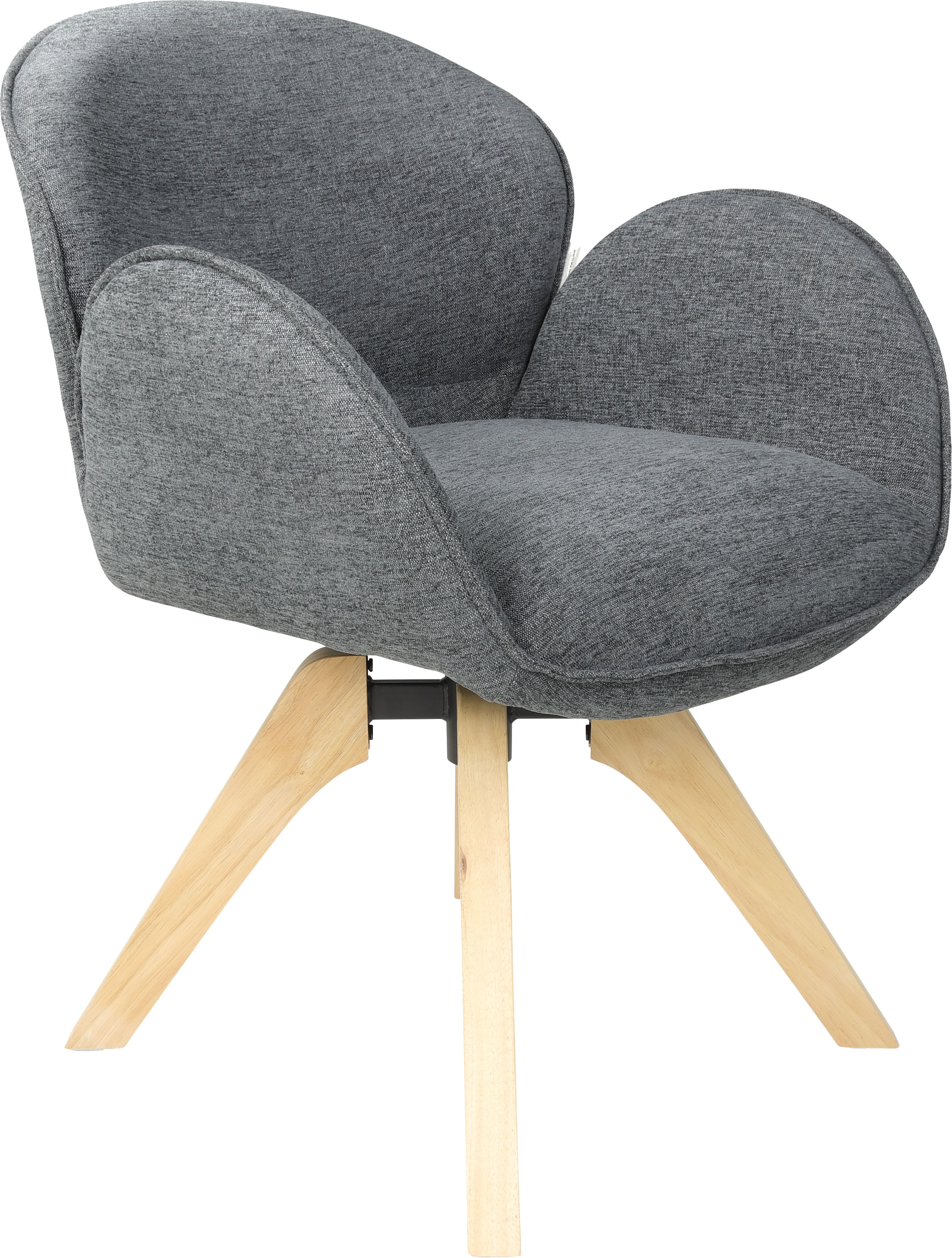 TOM TAILOR HOME Armlehnstuhl »WINGS ARMCHAIR«, (Set), 2 St., Chenille, mit Armlehnen, drehbar, Rückholfunktion, Massivholzgestell