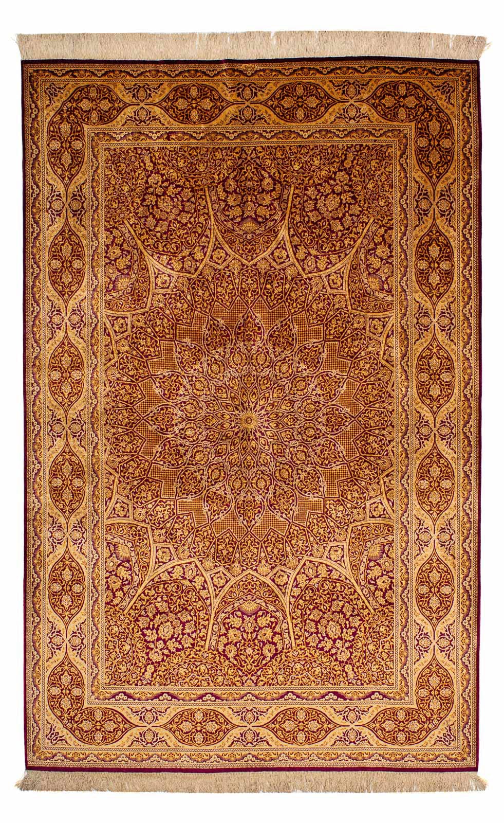 morgenland Seidenteppich »Ghom - Seide Medaillon 216 x 132 cm«, rechteckig, Unikat mit Zertifikat