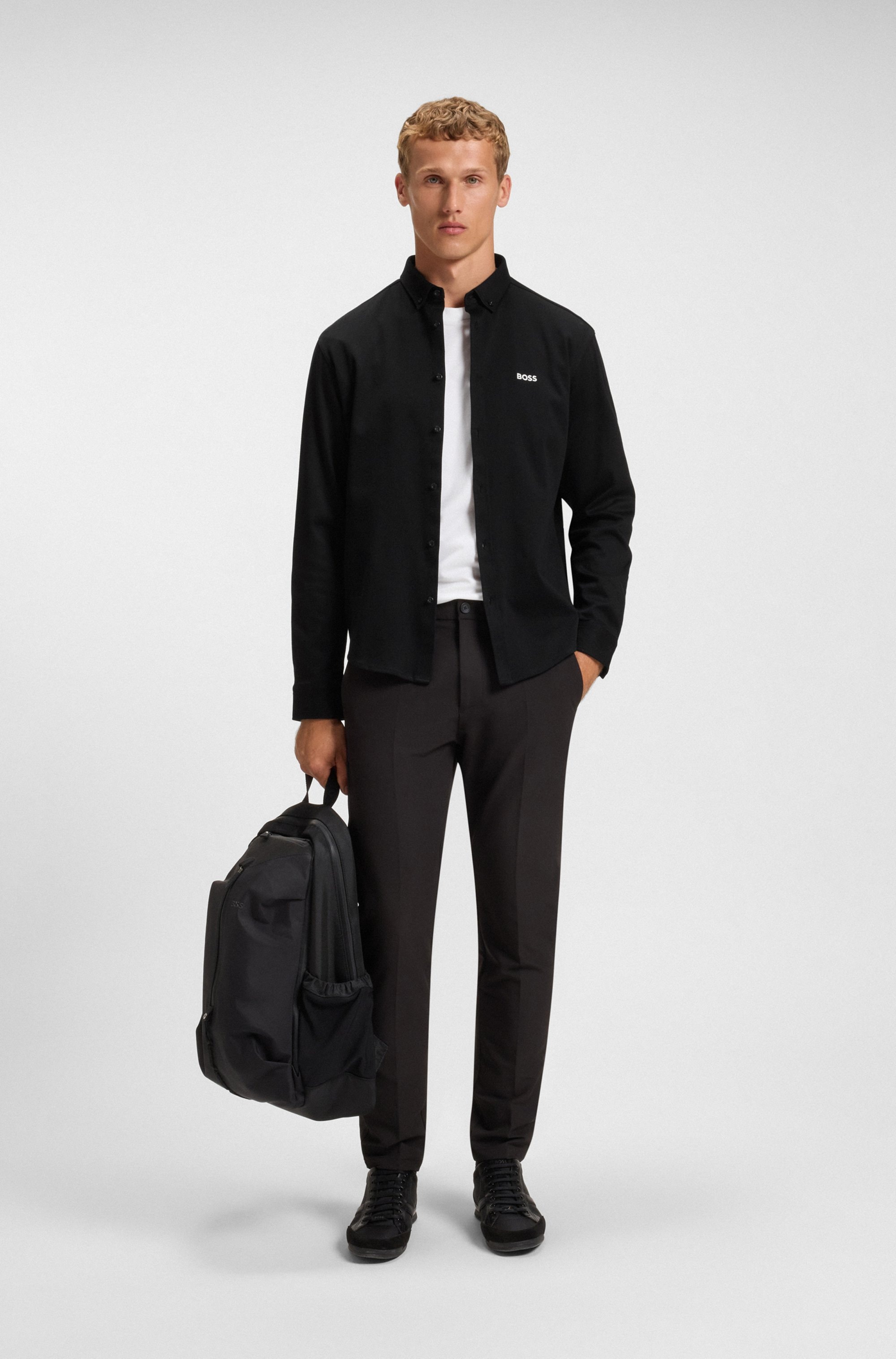 BOSS GREEN Langarmhemd »B Motion L«, softe Baumwolle, Vier-Wege-Stretch, knitterfrei