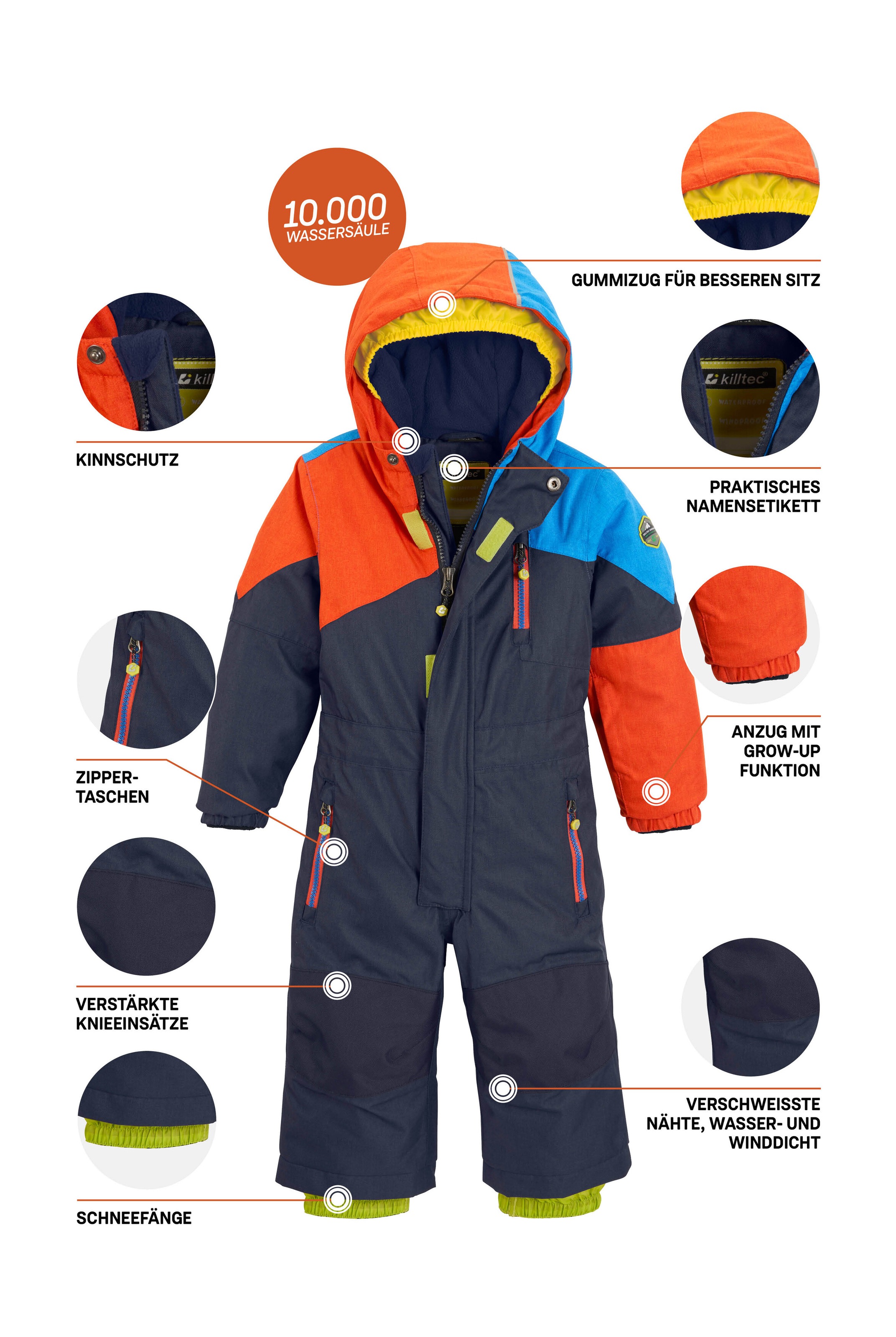 Killtec Skianzug »Kesley Mini«, Skioverall, wind- und wasserdicht, innen warmes Fleece