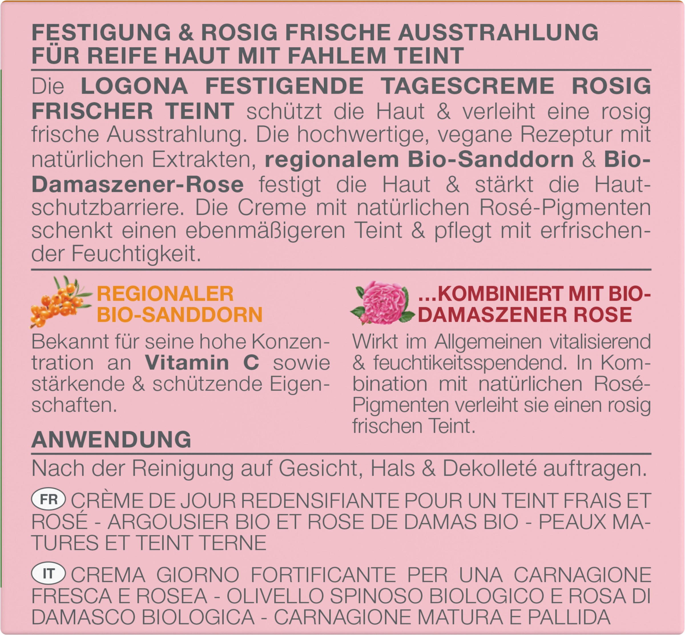 LOGONA Tagescreme »Logona AP Tagescreme Rosé«, mit hoher Wirksamkeit