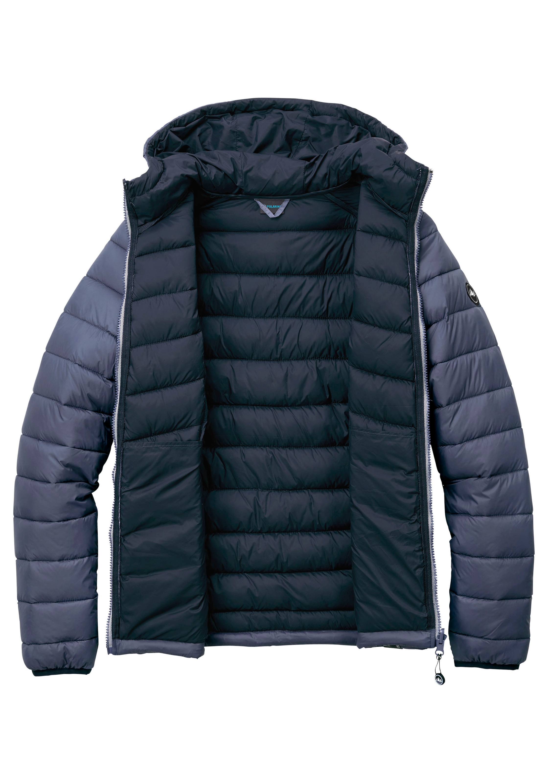 Polarino Steppjacke, mit Kapuze, für kühle Tage, aus leichtem Webmaterial, wasserabweisend