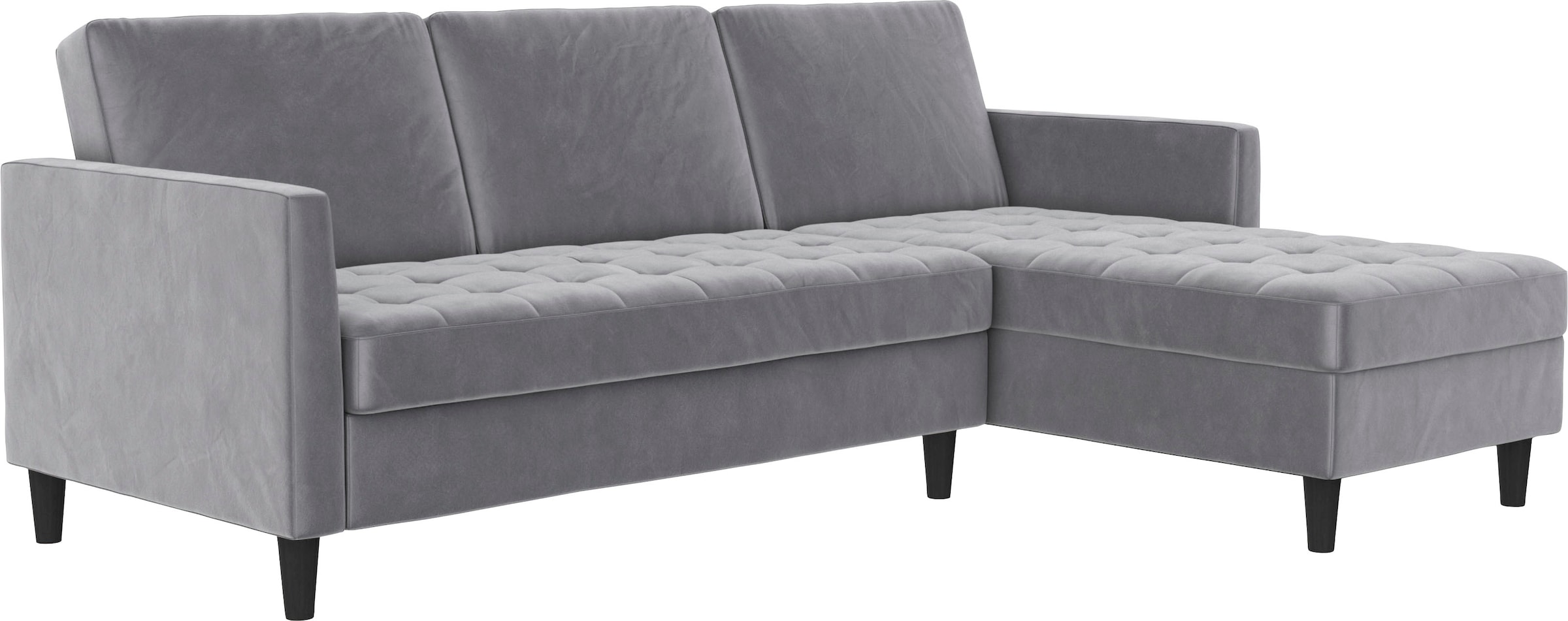 Dorel Home Ecksofa »Presley, L-Form,«, Ecksofa mit Bett-Funktion und Stauraum, verstellbare Rückenlehne