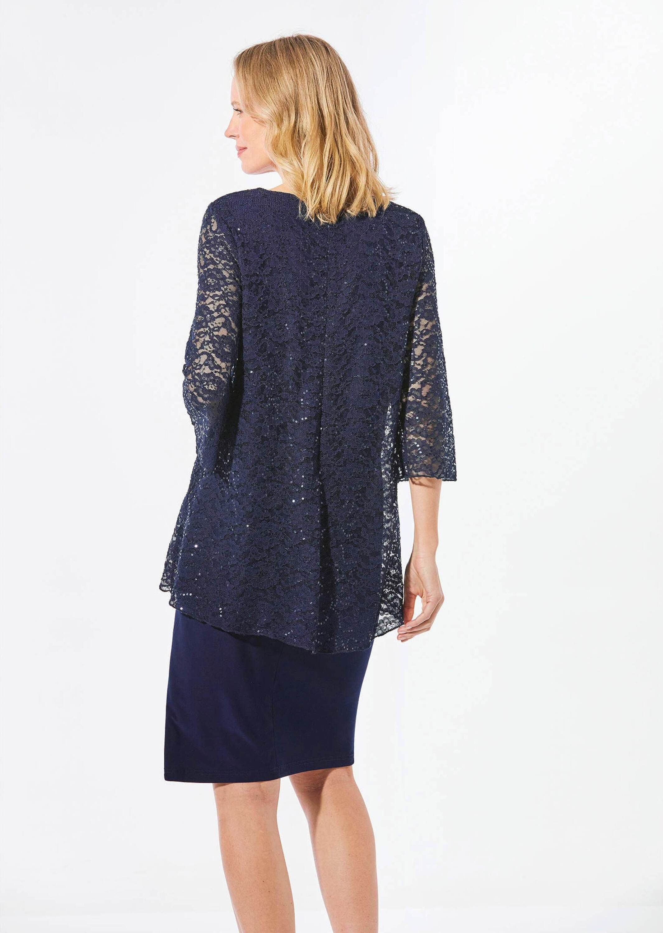 GOLDNER Etuikleid »Kleid Kleid mit feinem Spitzenüberwurf«