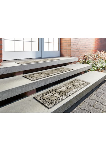 Stufenmatte »Outdoor«, rechteckig, Outdoor-Stufenmatten, Stein Motiv, Gartenbereich,...