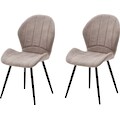 MCA furniture 4-Fußstuhl »Lima«, (Set), 2 St., 2er Set Stühle mit Stoffbezug im Antiklook, Stuhl belastbar bis 120 kg