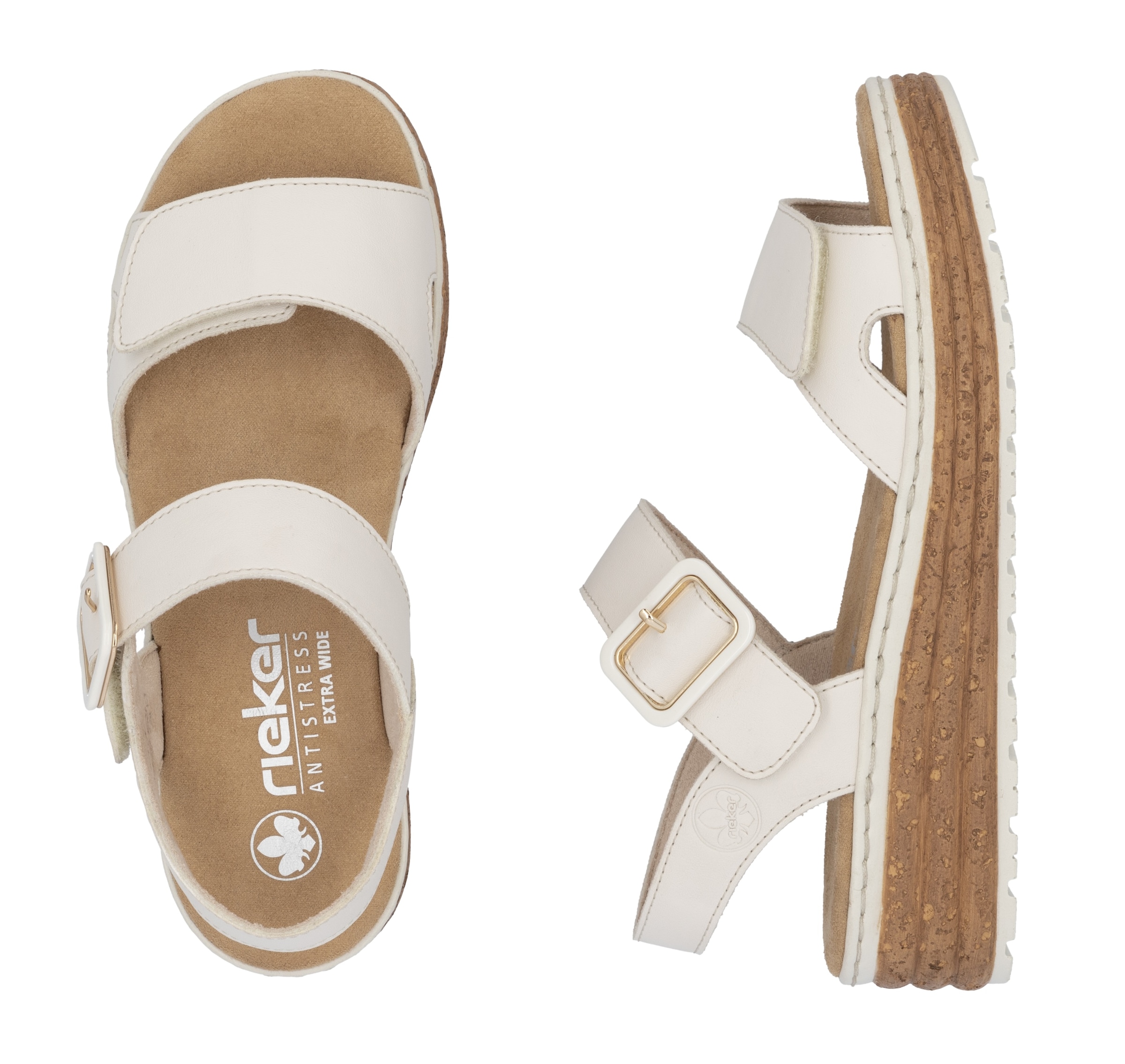 Rieker Plateausandale  Sandalette, Sommerschuh, Keilsandale mit praktischen Klettverschlüssen