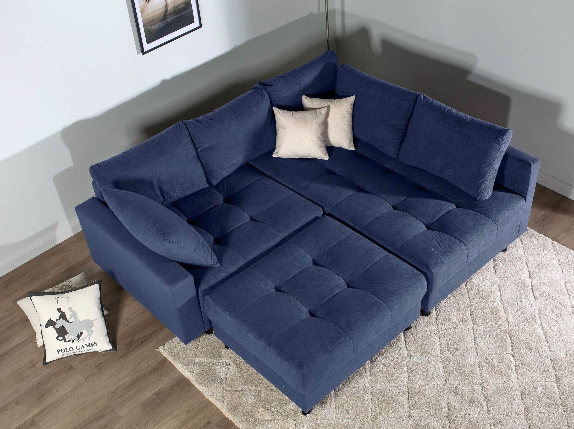 Home affaire Ecksofa »Toni L-Form«, Ottomane beidseitig montierbar, Federkern-Polsterung