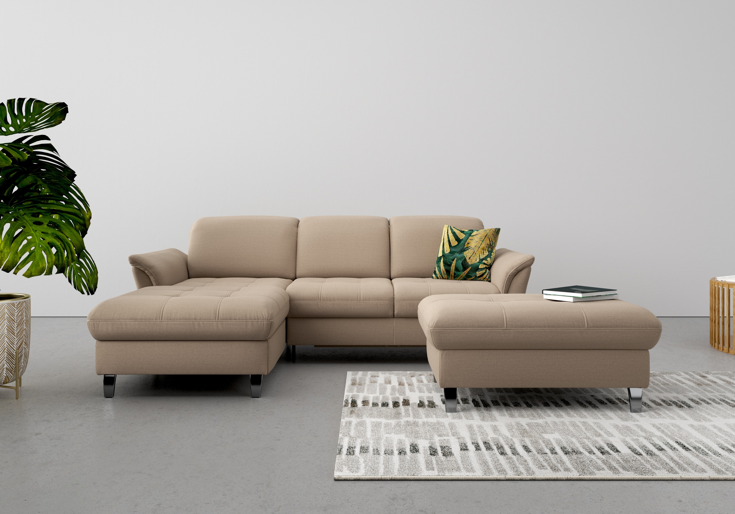 sit&more Ecksofa »Maggiore L-Form«, wahlweise mit Kopfteilverstellung, Bettfunktion und Bettkasten