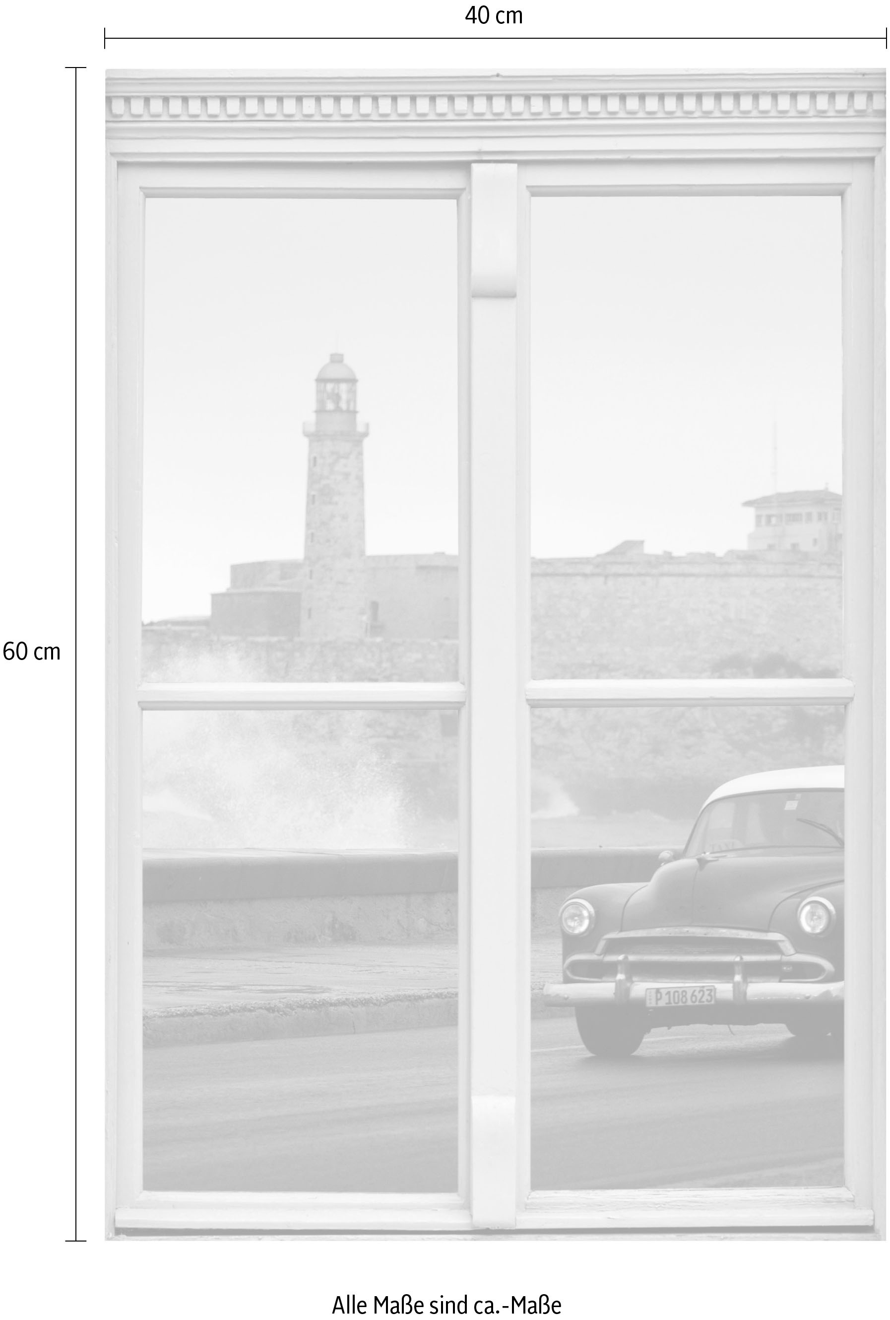 queence Wandsticker »Auto« Wandsticker, Wandbild, selbstklebend, 3D, Fenster