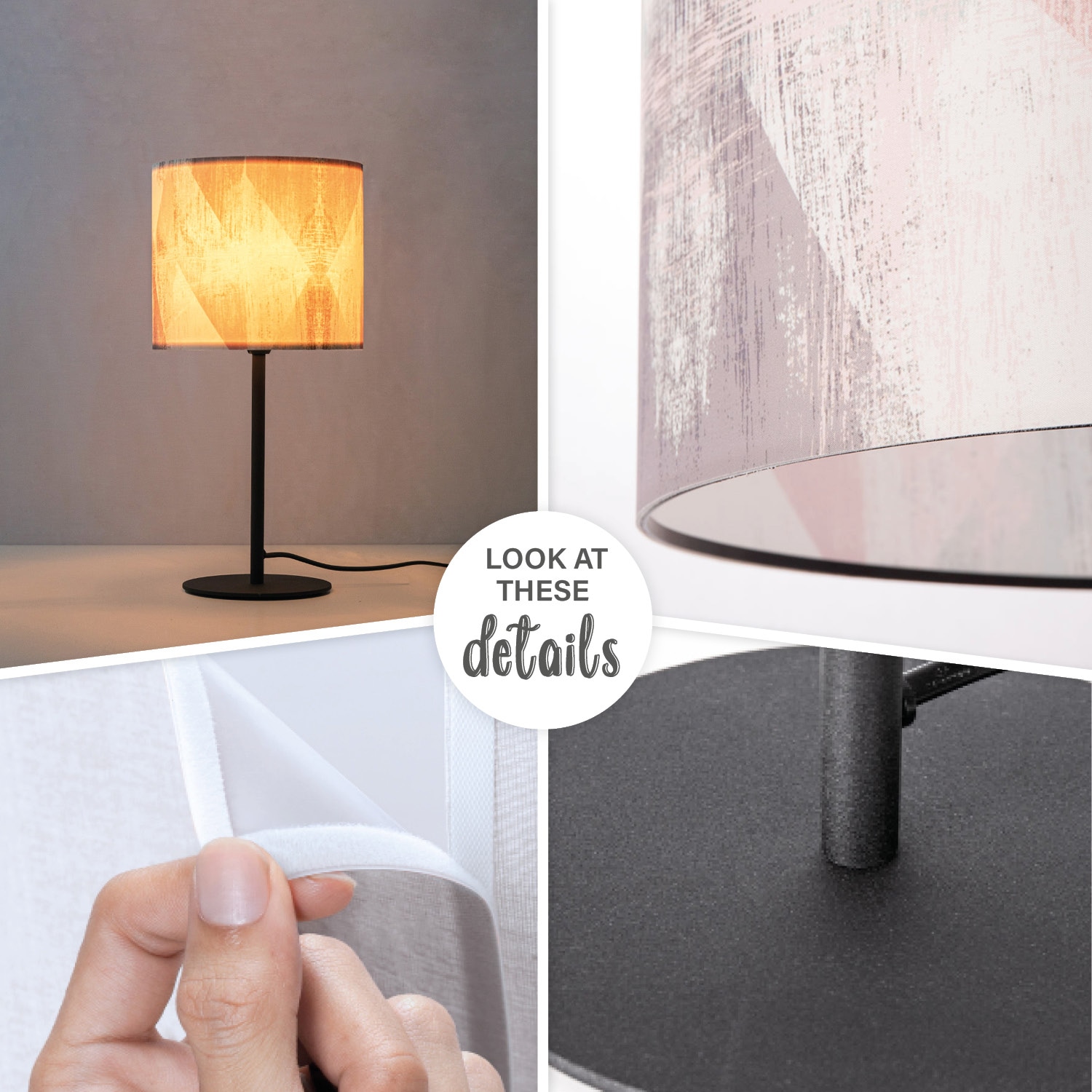 Paco Home Tischleuchte »Mero 102« E14 Nacht Schreib âˆ…18cm Pastell Vintage Höhe 36,5 E14