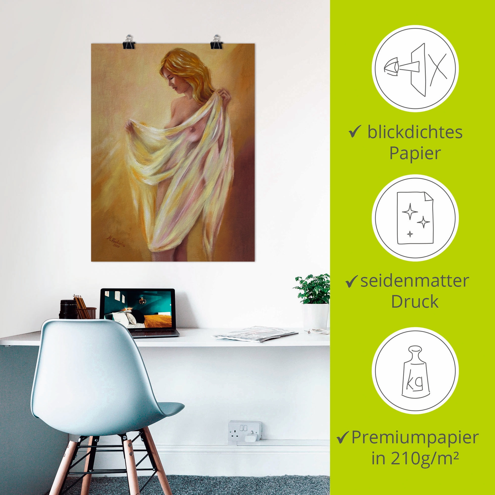 Artland Wandbild »Akt mit Tuch« Frau 1 Stk. tlg. als Leinwandbild, Poster in verschied. Größen