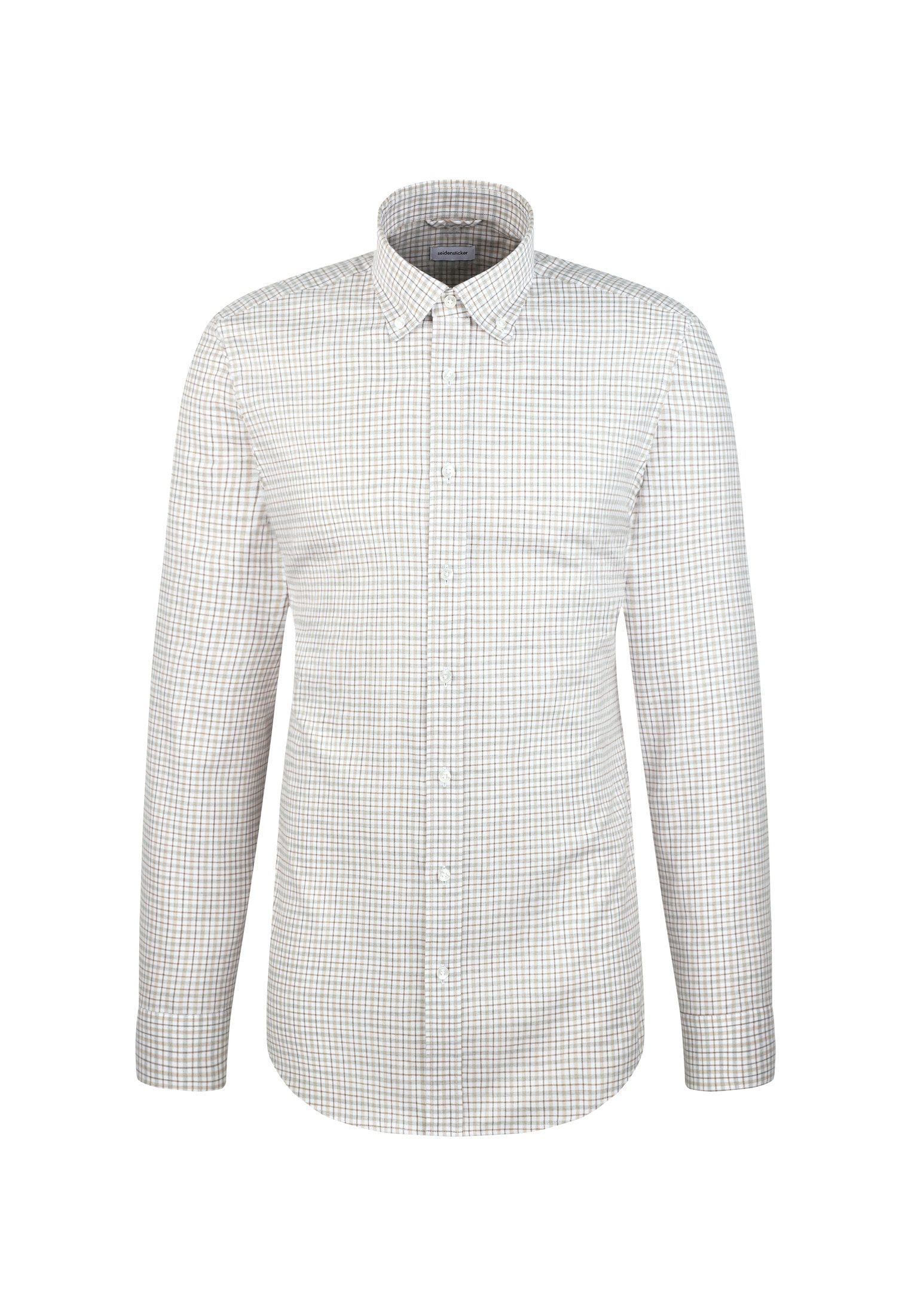 seidensticker Flanellhemd »Schwarze Rose« Shaped 1/1 Button-Down-Kragen Karo