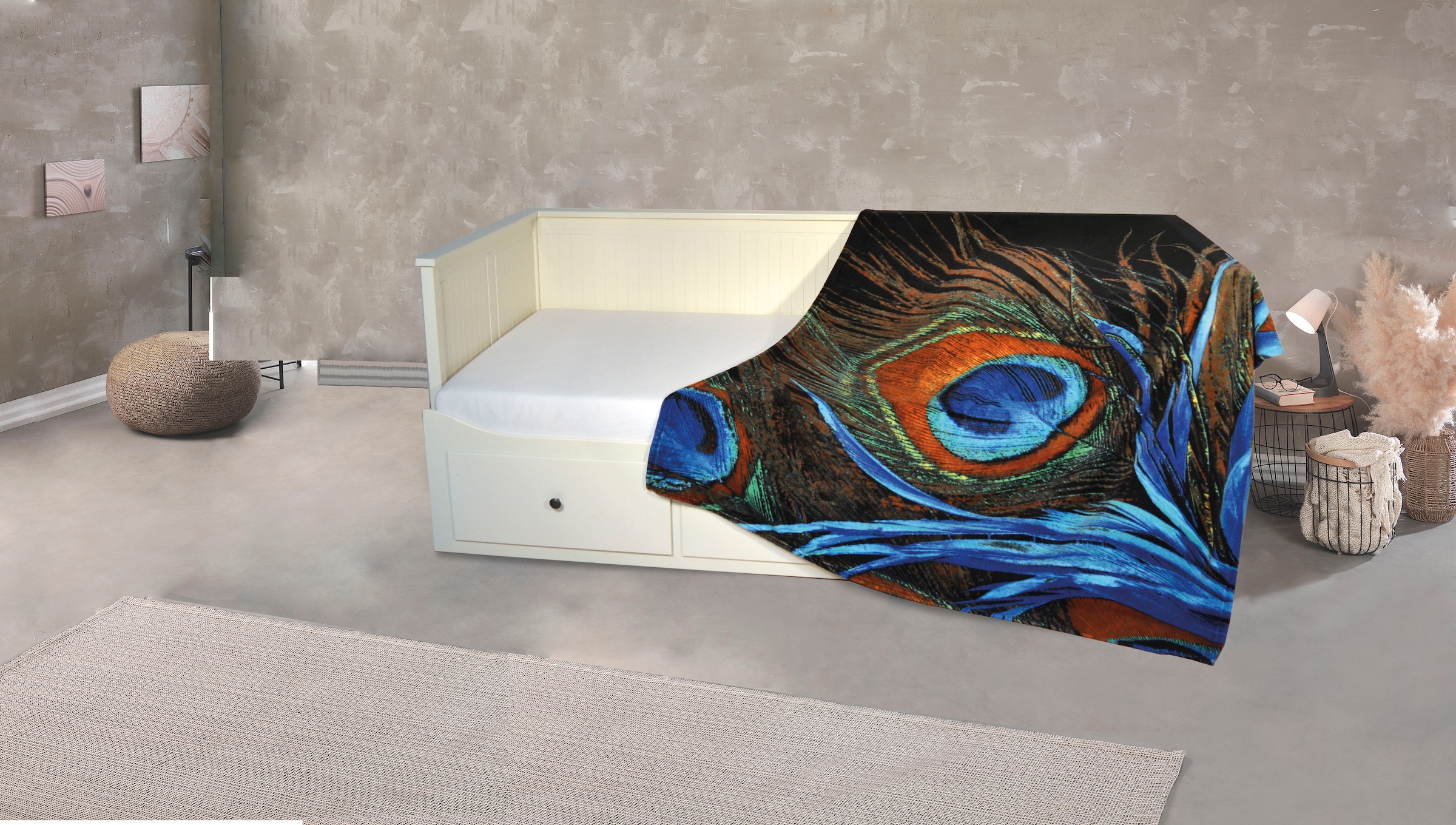 KiNZLER Wohndecke »Mikrofaser Fotodruck "Pfau"«