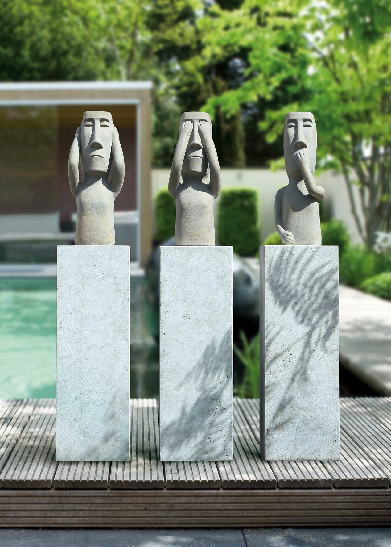 GILDE Dekofigur »Skulptur Nichts sehen«, Dekoobjekt, Höhe 63,5 cm, aus  Keramik, Wohnzimmer bequem bestellen