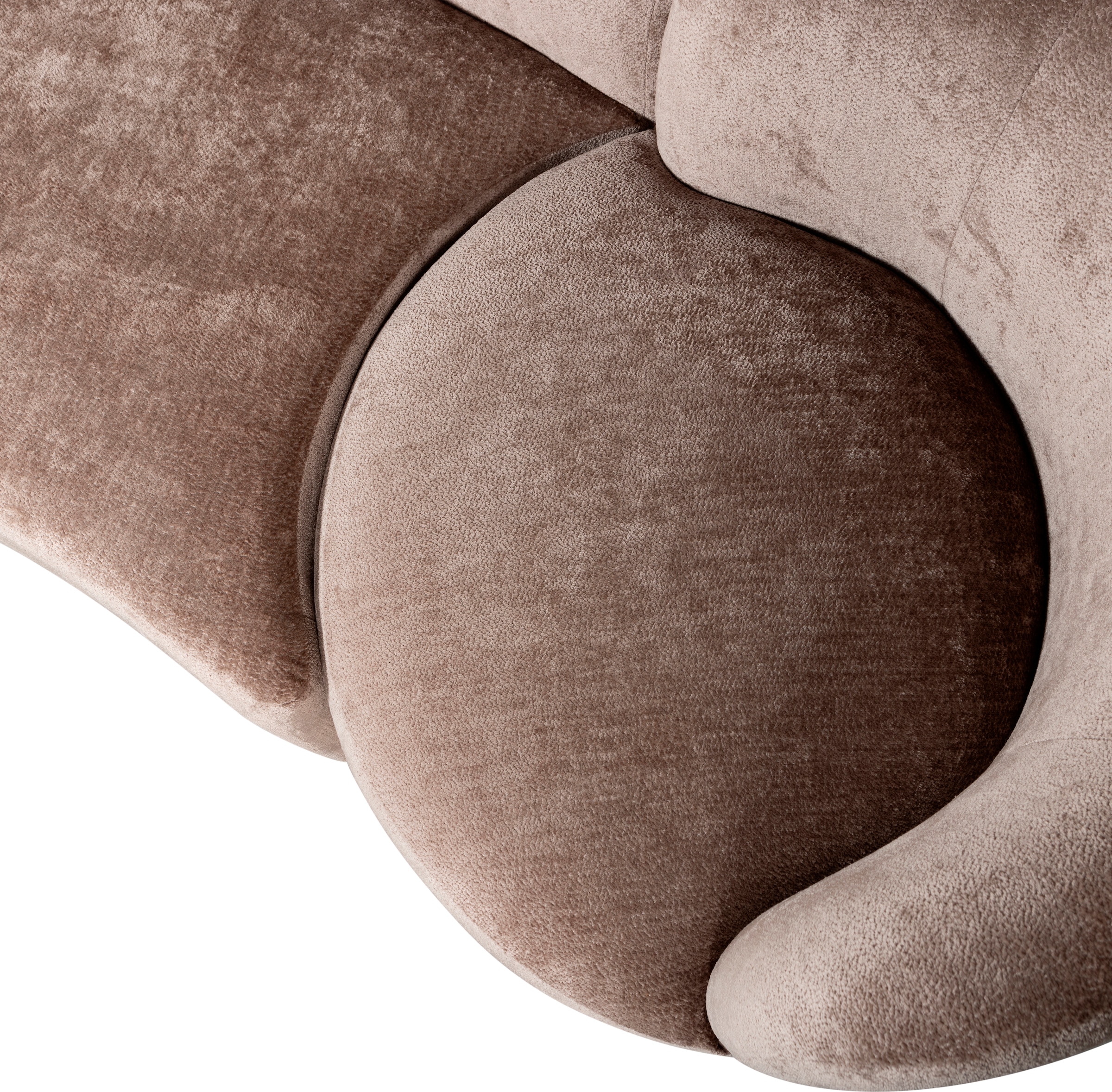 WOOOD Loungesofa »Combi-Popular: Bank + Sessel + Pouf«, Mit grobem Chenille gefüttert, Breite 345 cm