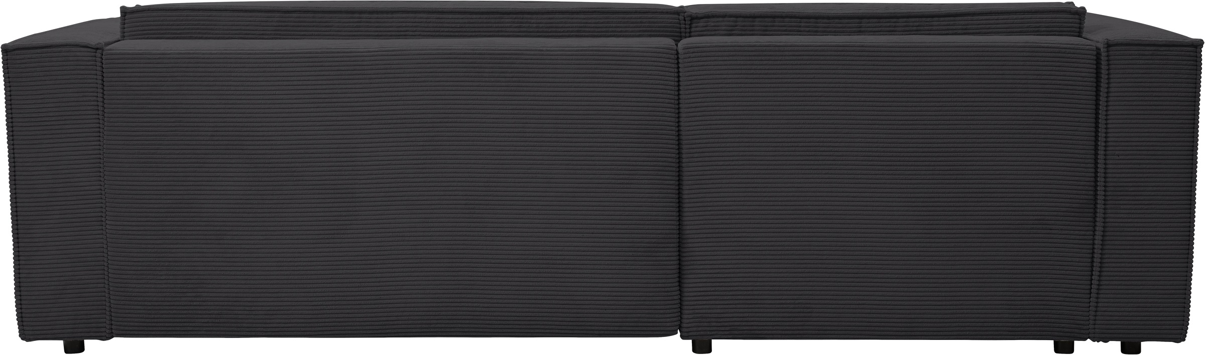 WERK2 Ecksofa »Atlanta-New, modernes Design, Stellmaße 280x147cm, L-Form, Kedernaht«, hoher Komfort, Schlaffunktion & Bettkasten, Cord, Anthrazit
