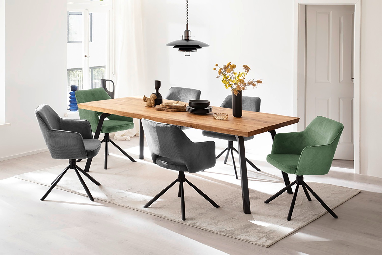 MCA furniture Esszimmerstuhl »LUZON«, Cord, (2er-Set), drehbar 180°, Belastbarkeit 120 kg, Sitzhöhe ca. 50 cm