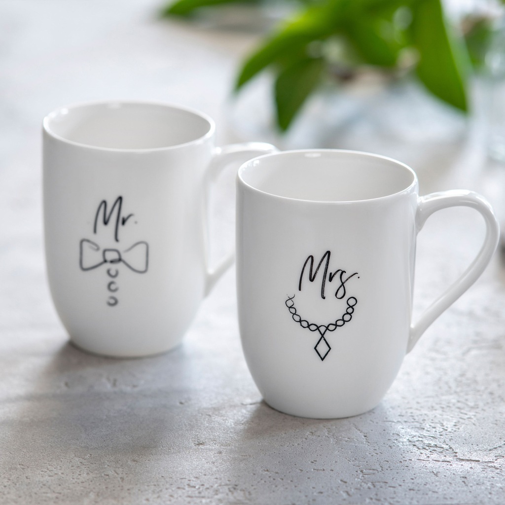 Villeroy & Boch Becher »Kaffeebecher Mr and Mrs Statement 280 ml 2er Set weiß«