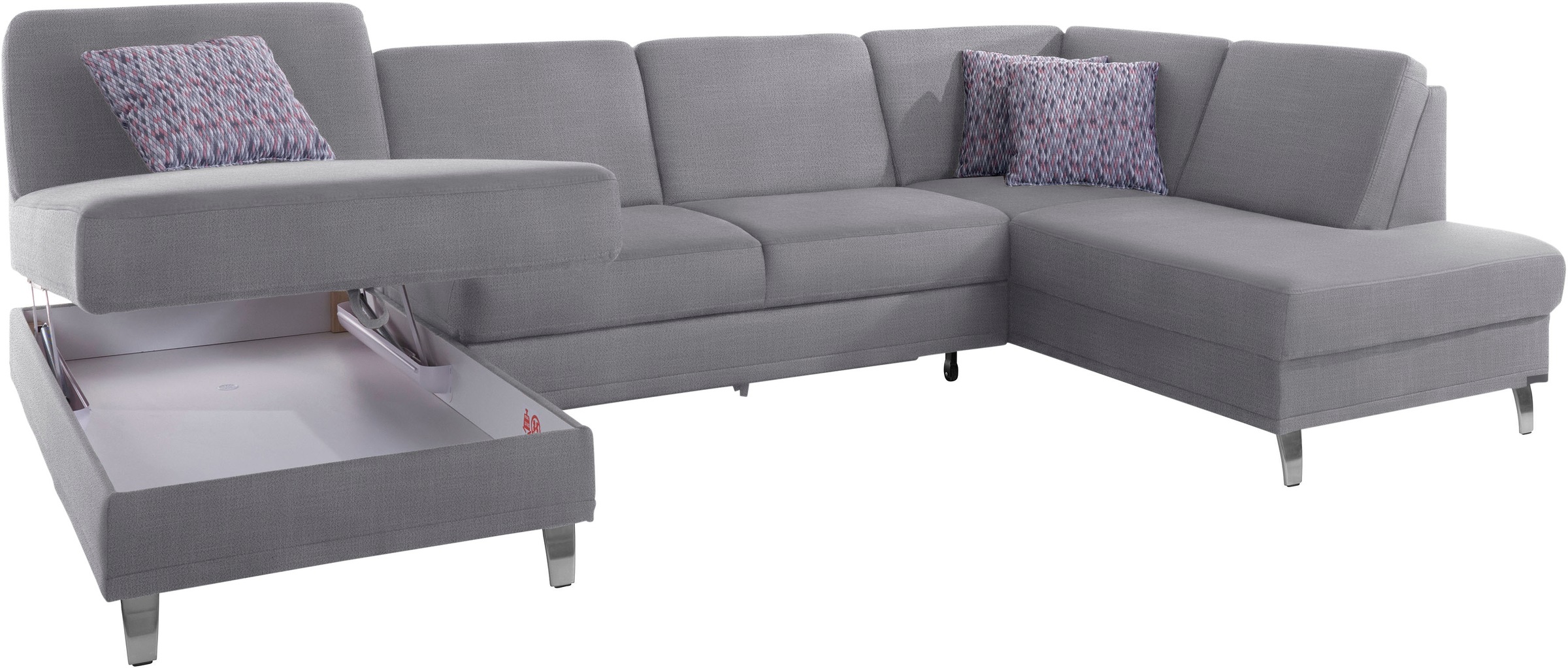 sit&more Wohnlandschaft »Clio U-Form«, wahlweise mit Bettfunktion und Bettkasten, inklusive Federkern