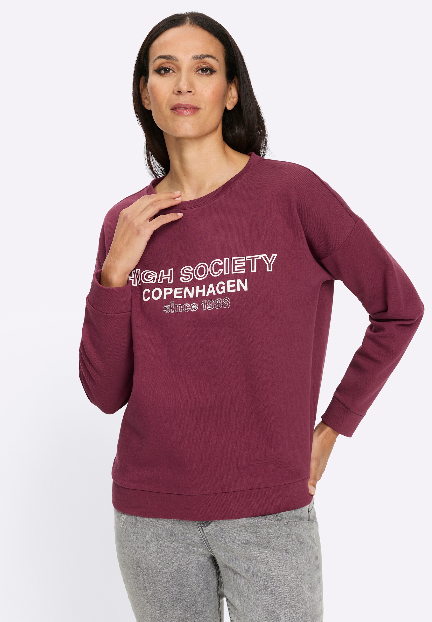 heine Sweatshirt »Sweatshirt Sweatshirt mit Ziersteinchen«
