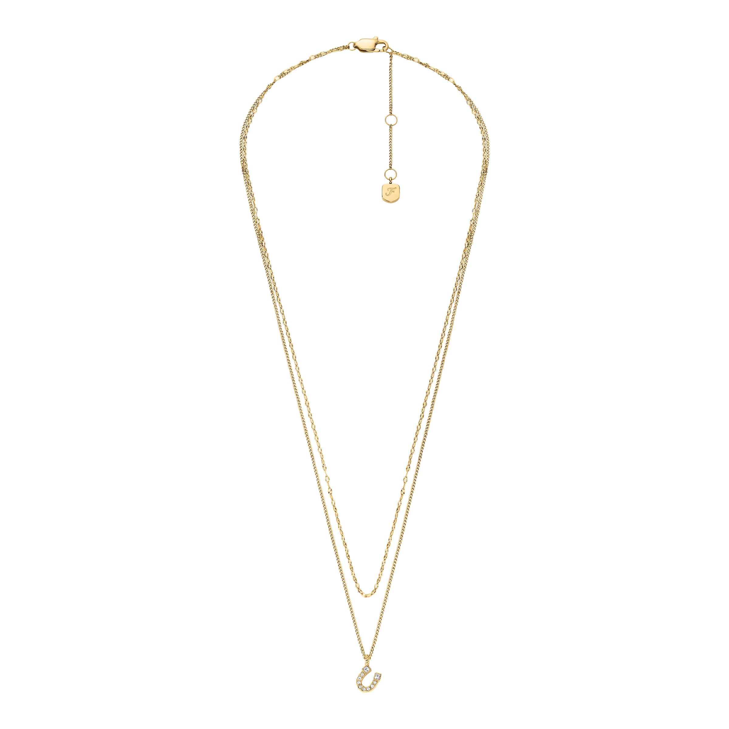 Fossil Kette mit Anhänger »Schmuck Geschenk Edelstahl SUTTON« mit Glasstein