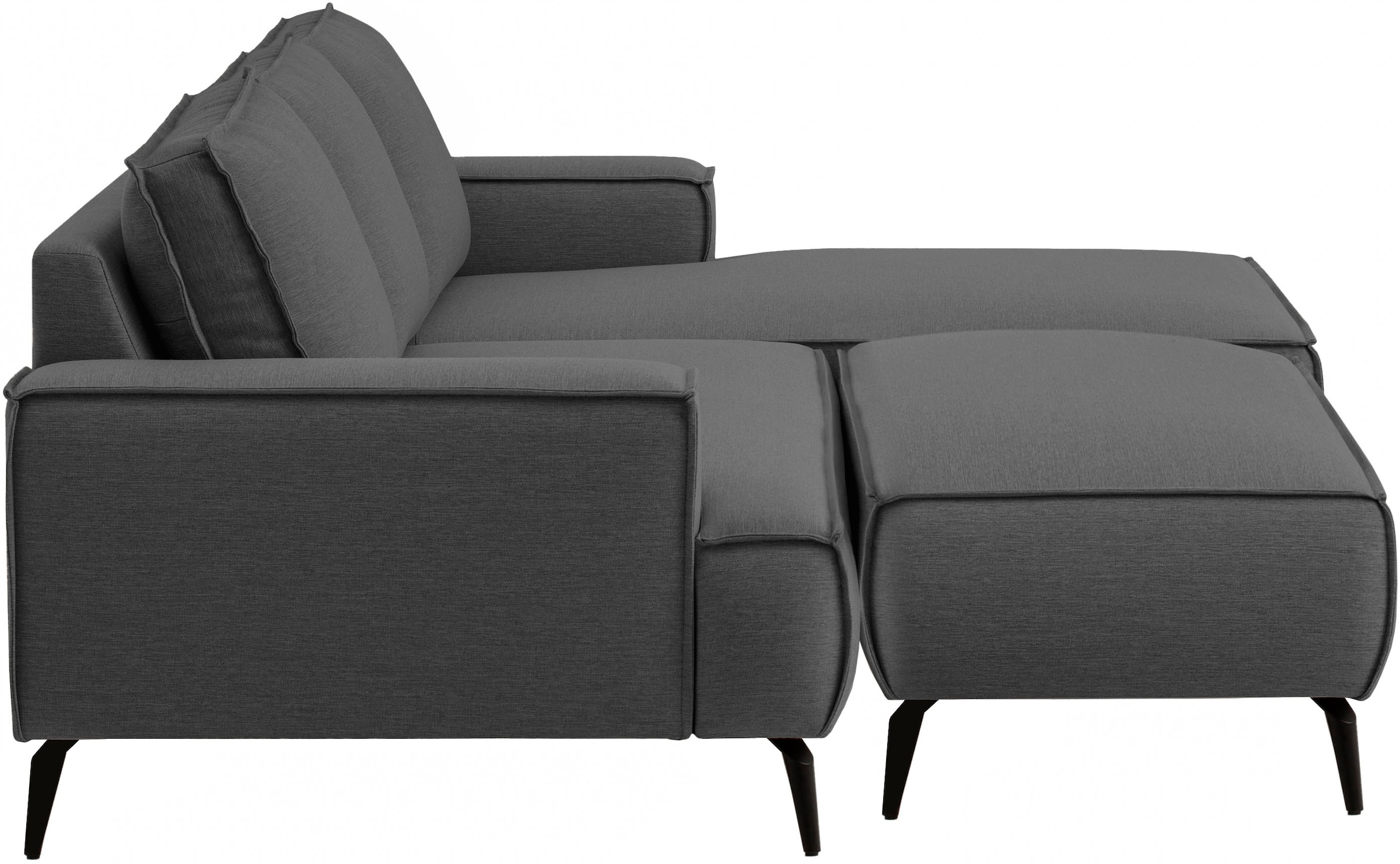 Home affaire Sitzgruppe »TVINNU, Polsterecke L-Form, Schlaffunktion, mit Hocker« Set, 2 Stk. tlg. Set, stellbar zum Schlafsofa (Krokodilverbinder)