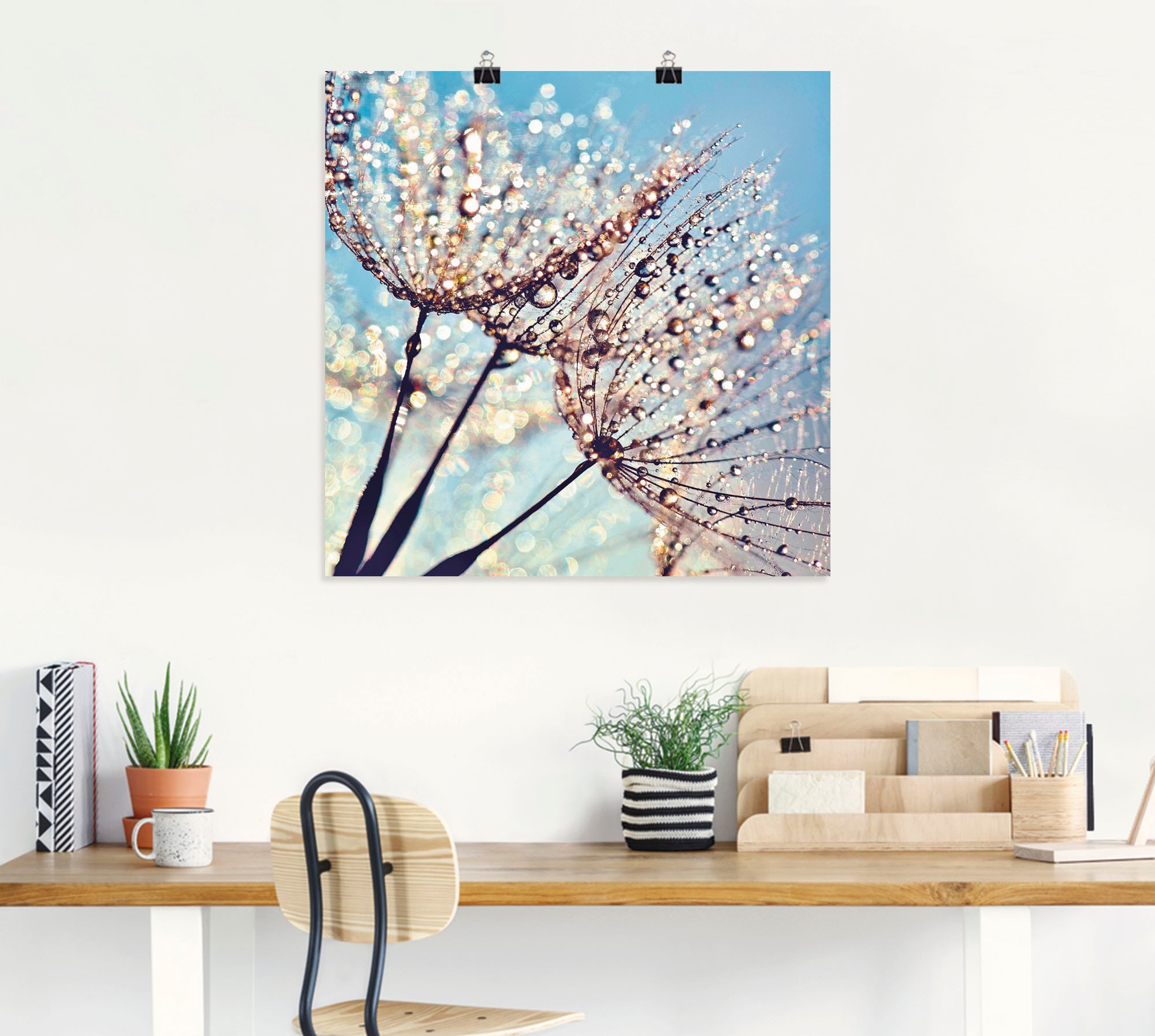 Artland Wandbild »Pusteblume Tröpfchenfänger«, Blumen, (1 St.), als Alubild, Outdoorbild, Leinwandbild, Poster in verschied. Größen
