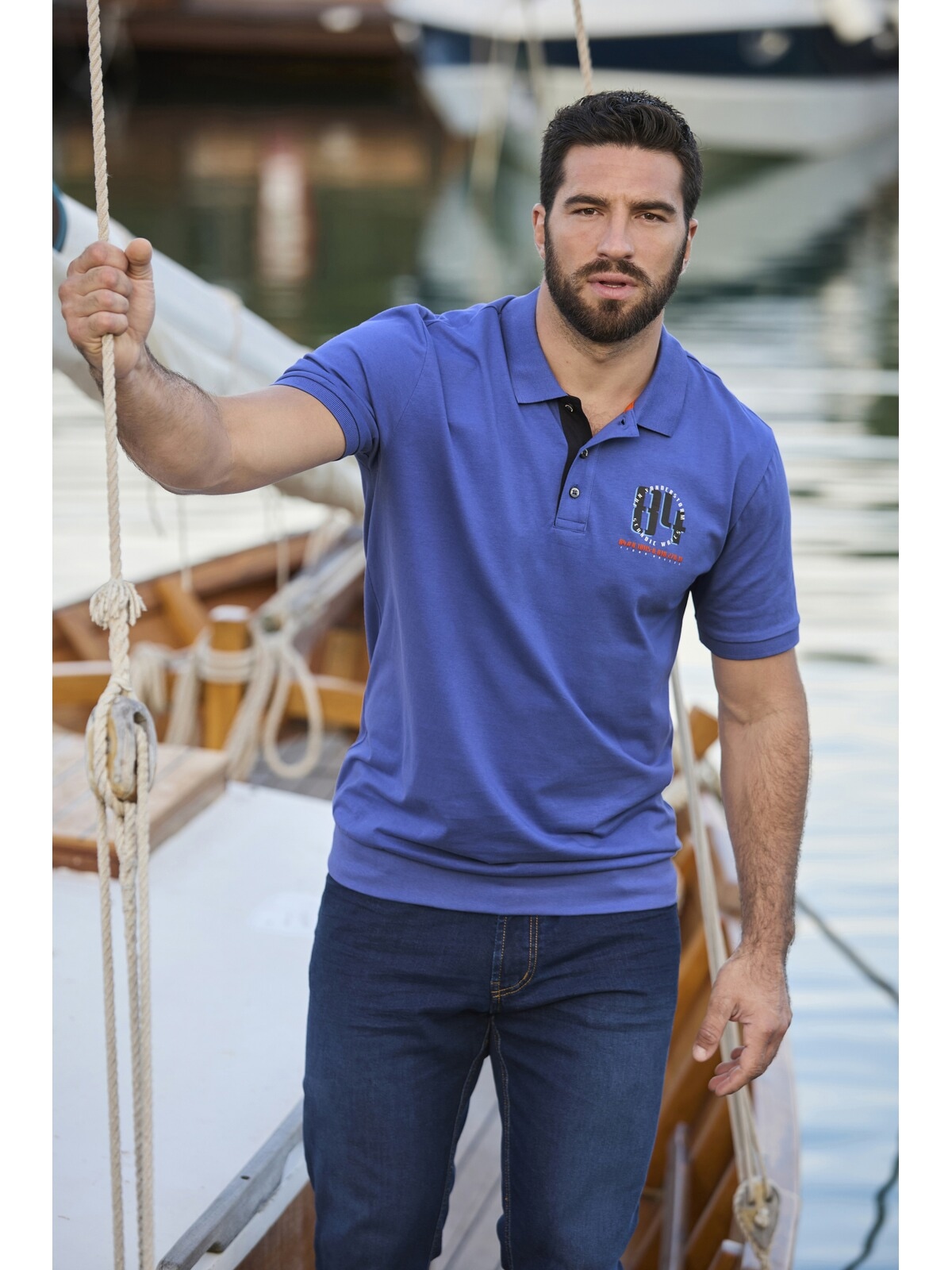 Jan Vanderstorm Poloshirt »Poloshirt TOPI«, (1 tlg.), mit sportlichem Print