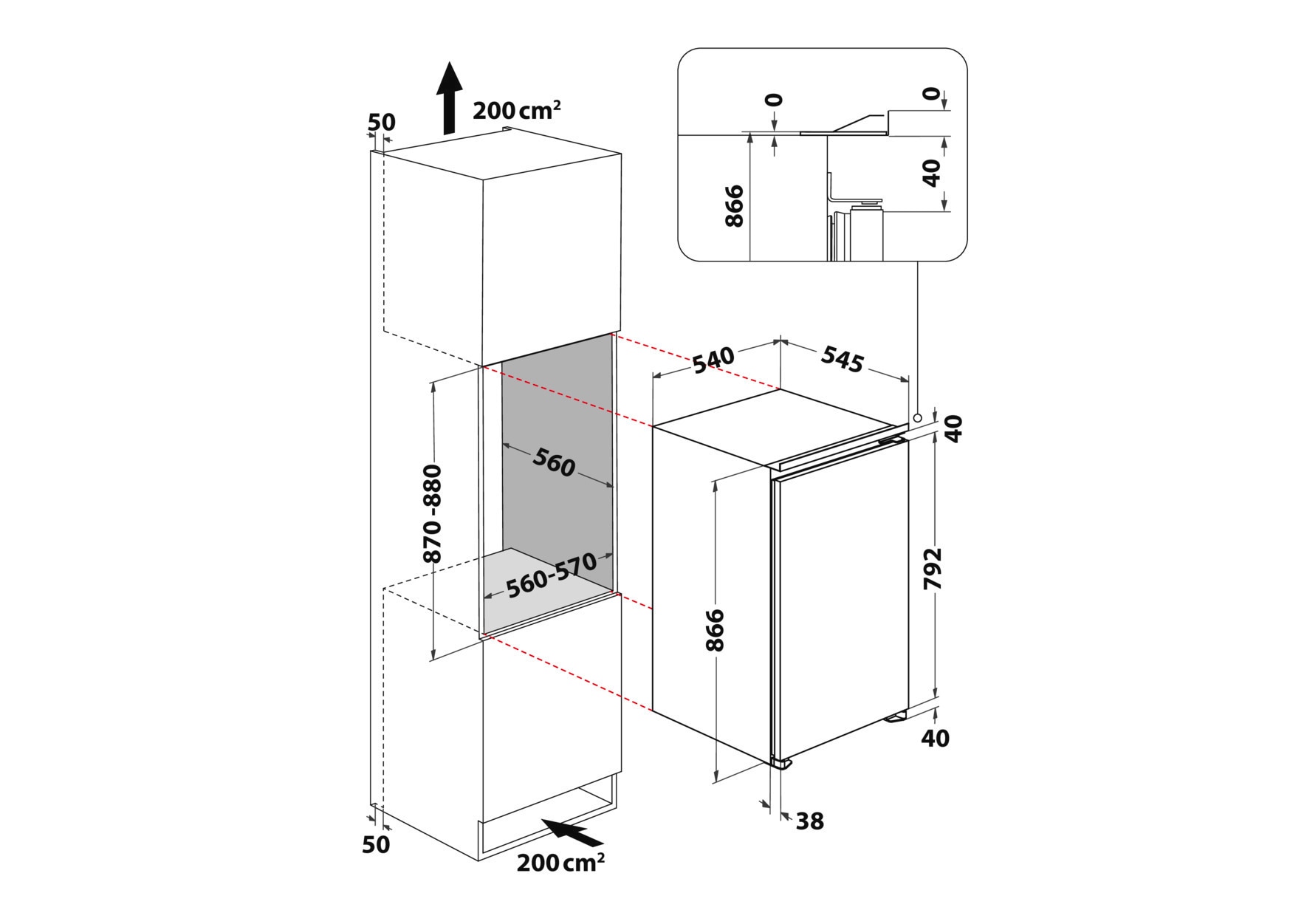 BAUKNECHT Einbaukühlschrank »BKSI 9VF2«
