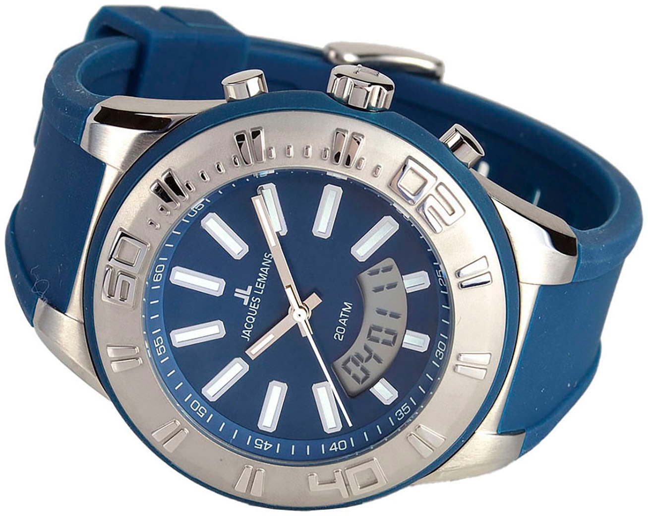 Jacques Lemans Chronograph »Miami«, Quarzuhr,Armbanduhr,Damen,Herren,Silikonarmband,bis 20 bar wasserd.