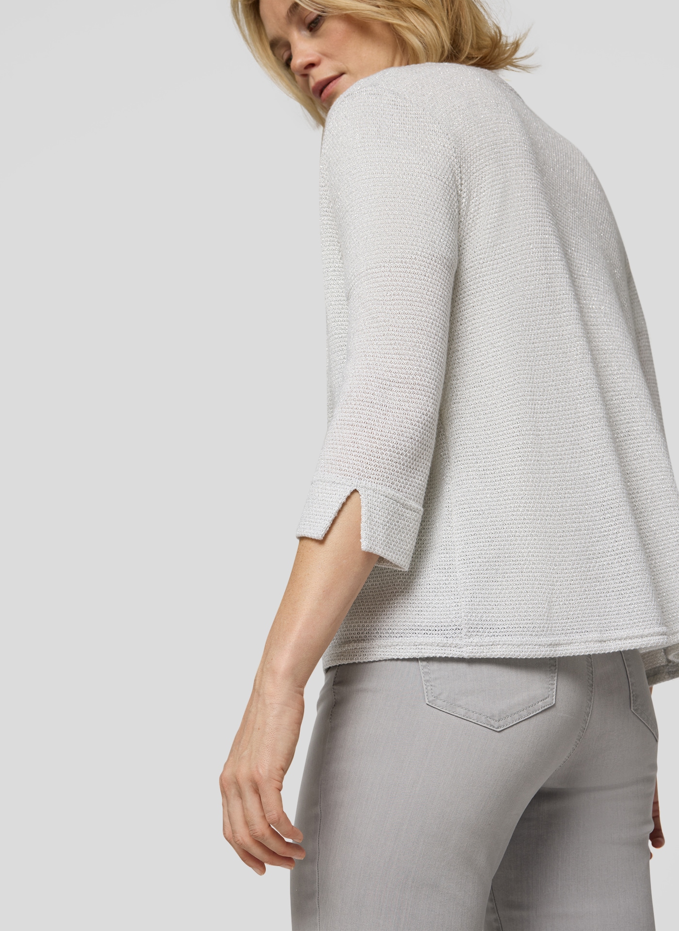 Rabe Strickjacke ohne Verschluss, mit Glitzer-Details