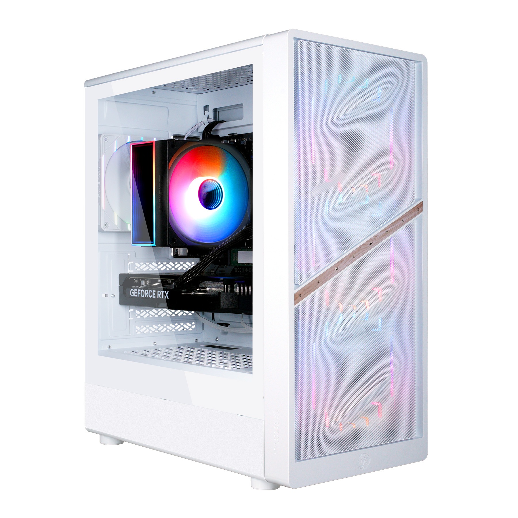 GAMEMAX Gaming-PC-Komplettsystem »MegaDeal AERIS MW 2776 AMD Ryzen 7 5700X 16GB 480GB SSD RTX 5060« 32 ″ AMD Ryzen 7 GeForce RTX™ 5060 16 GB RAM 480 GB SSD Windows 11 + MSI MAG 32C6X Curved Monitor 80cm (32")
