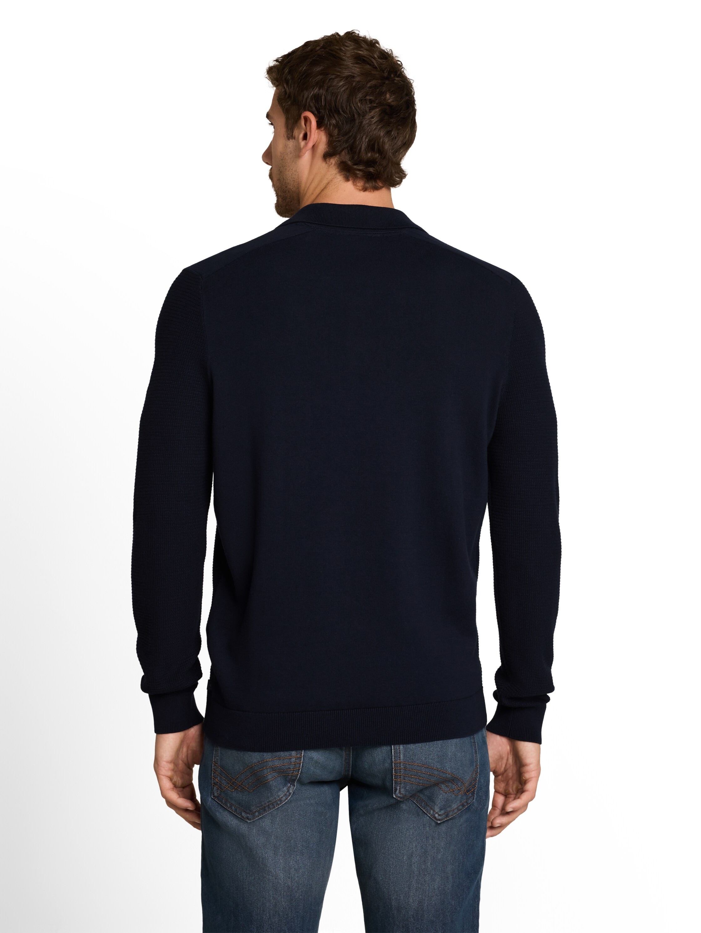 TOM TAILOR Polokragenpullover unifarben / Reine Baumwolle