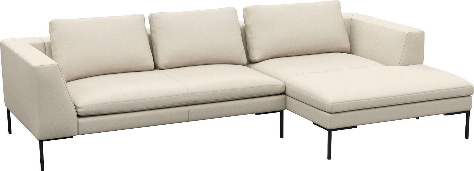 FLEXLUX Ecksofa »Loano, toller Sitzkomfort, L-Form«, modernes Sofa, frei im Raum stellbar, lose Kissen, Kaltschaum im Sitz