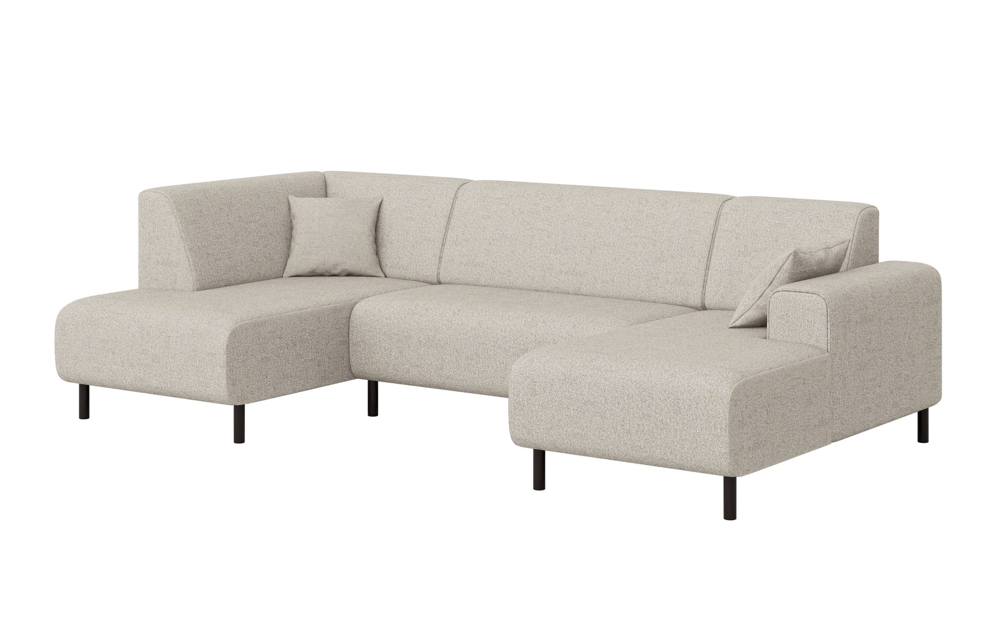 Home affaire Wohnlandschaft »ARROS U-Form mit Wellenunterfederung, Maße B/T/H: 300/163/81 cm«, incl. Zierkissen, mit Recamiere links/rechts bestellbar, auch in Cord