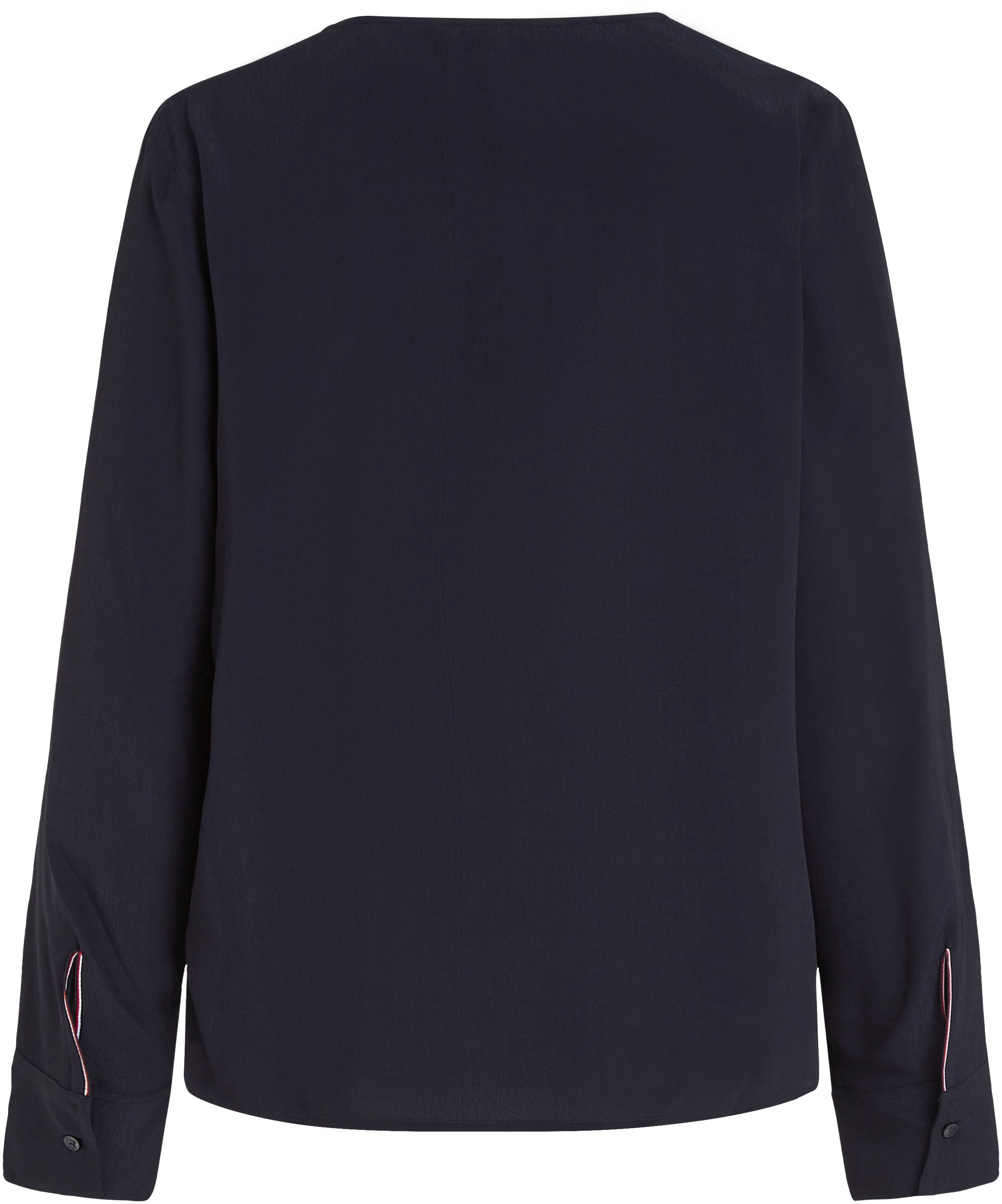 Tommy Hilfiger Langarmbluse »VISCOSE CREPE V-NECK BLOUSE«, in Unifarbe