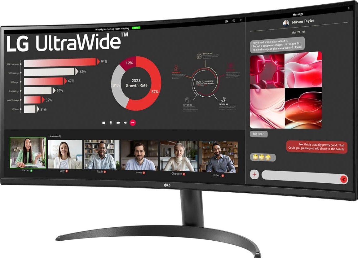 LG Curved-Gaming-Monitor »34WR50QC«, 86 cm/34 Zoll, 3440 x 1440 px, Wide Quad HD, 5 ms Reaktionszeit, 100 Hz