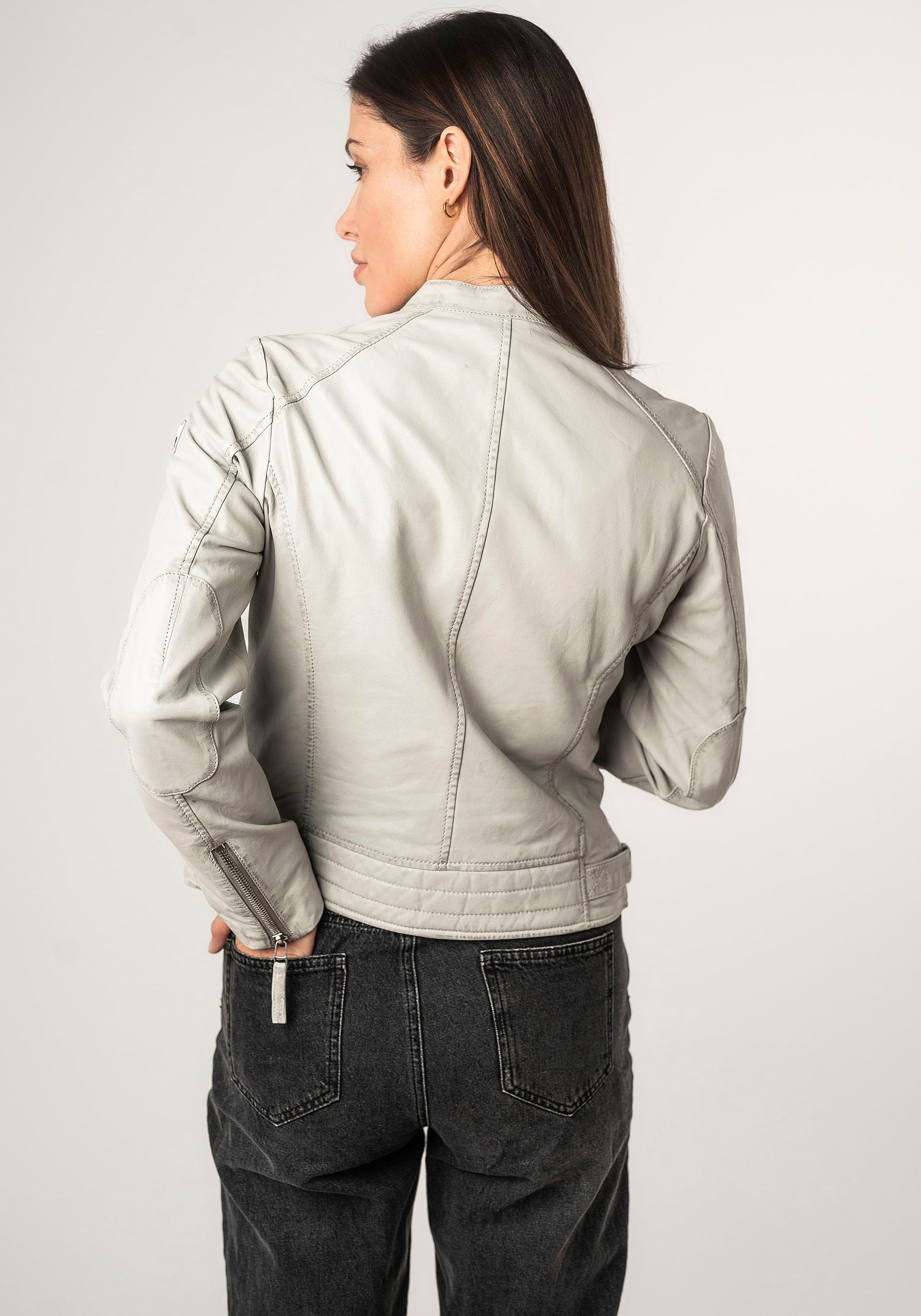 Mauritius Lederjacke »MWFilla«, mit kleinem Stehkragen