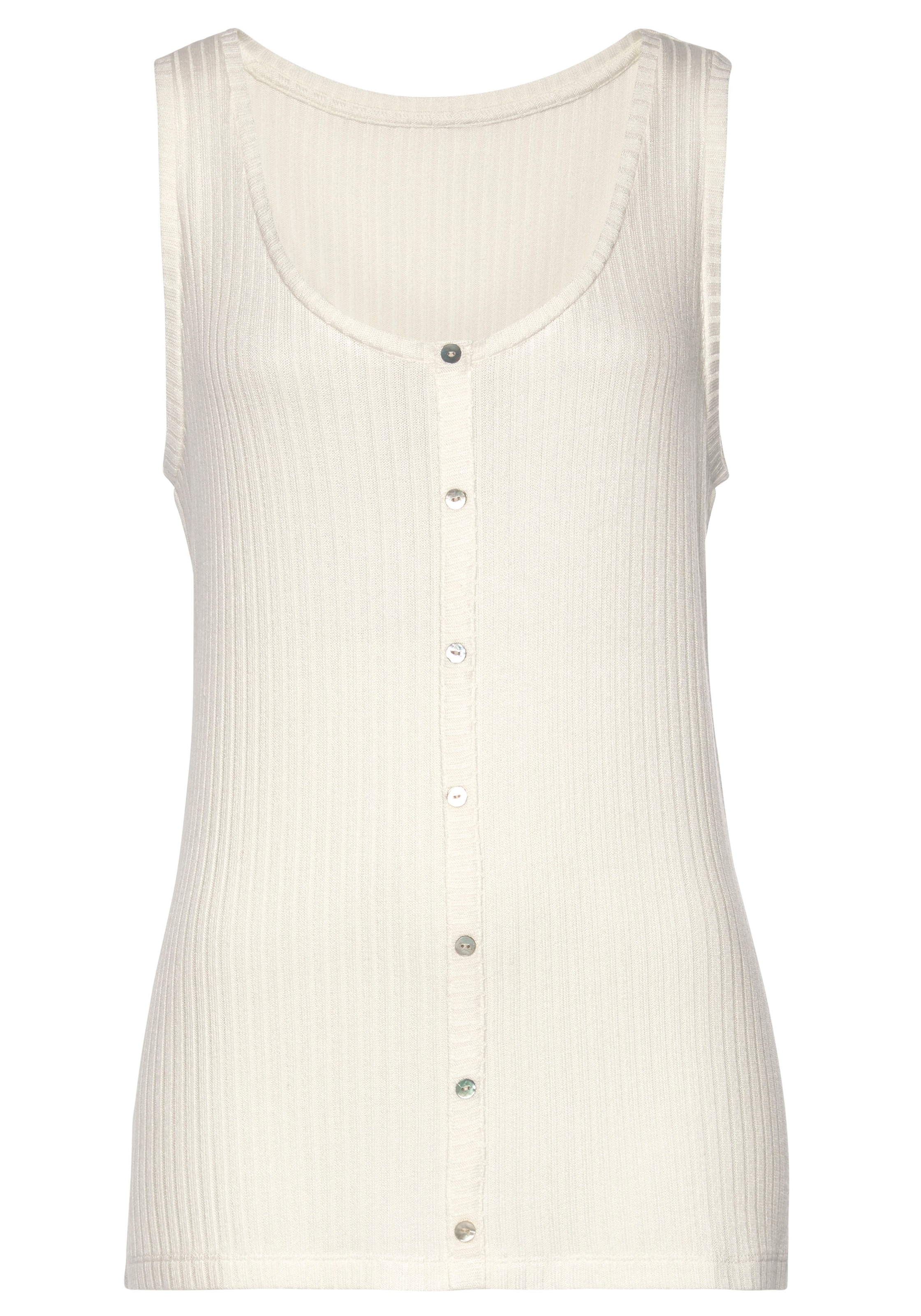 Vivance Ripptanktop »mit Zierknopfleiste«, aus weicher Ripp-Qualität mit Viskose