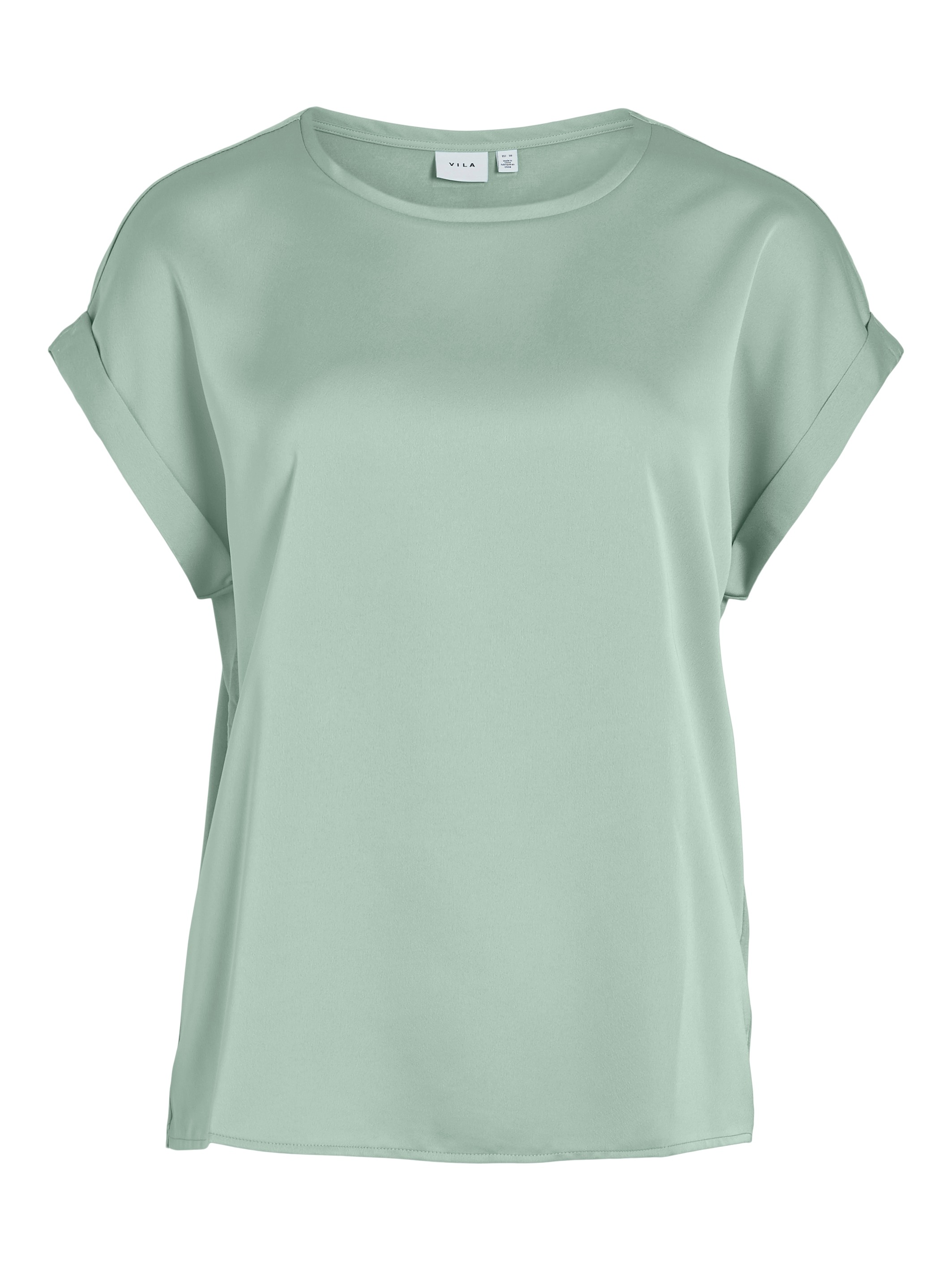 Vila Kurzarmshirt »VIELLETTE S/S SATIN TOP - NOOS«, Satin Optik