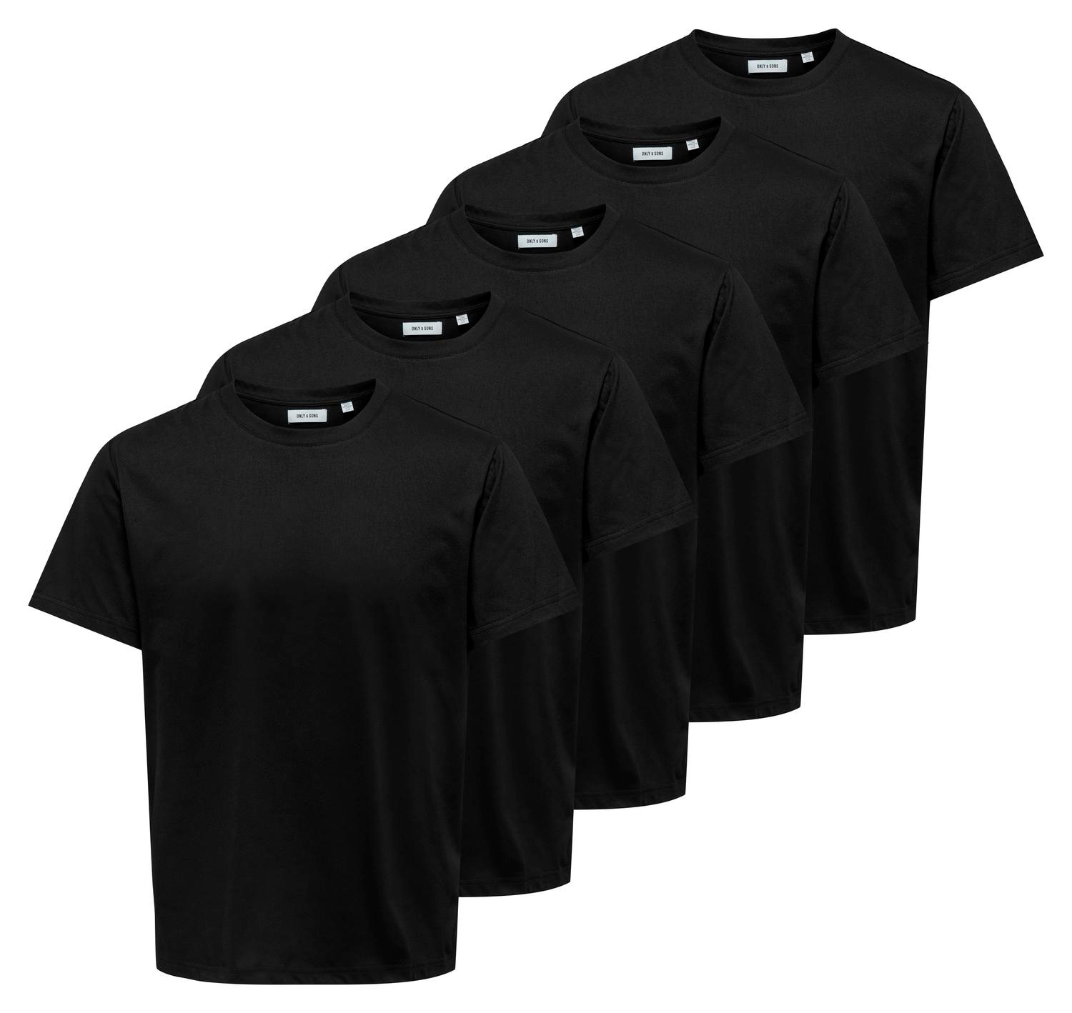 ONLY & SONS Rundhalsshirt »ONSJEFF REG SS TEE 5-PACK OTL« Packung, 5 tlg.